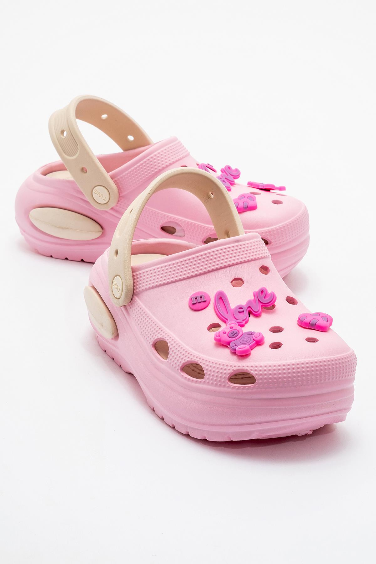 Kadın Düz Terlik PEMBE EKRU - Görsel 3