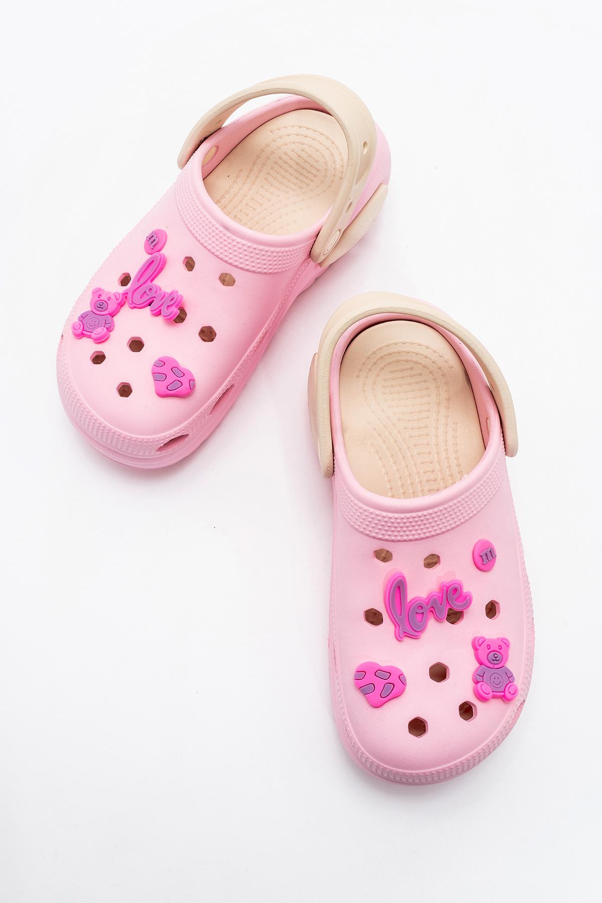 Kadın Düz Terlik PEMBE EKRU - Görsel 6