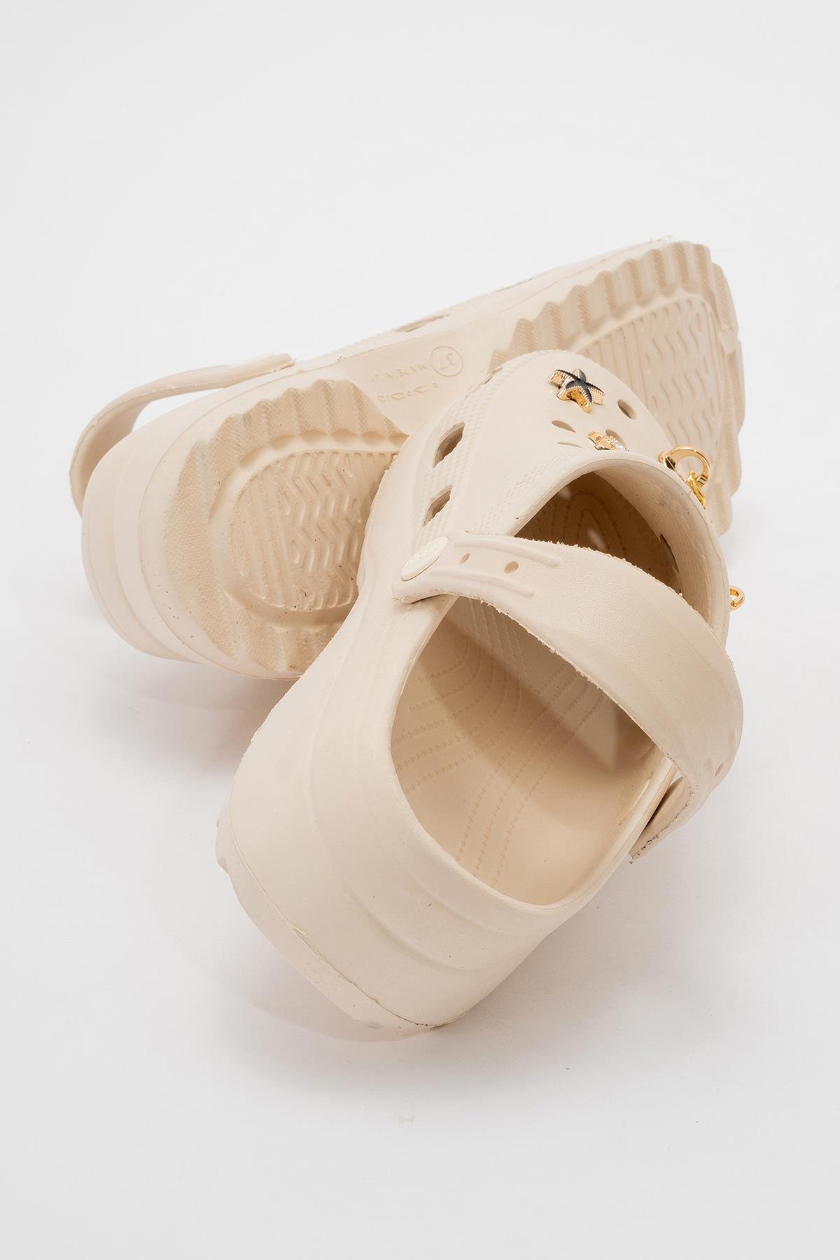 Kadın Charmlı Sabo Terlik EKRU - Görsel 5