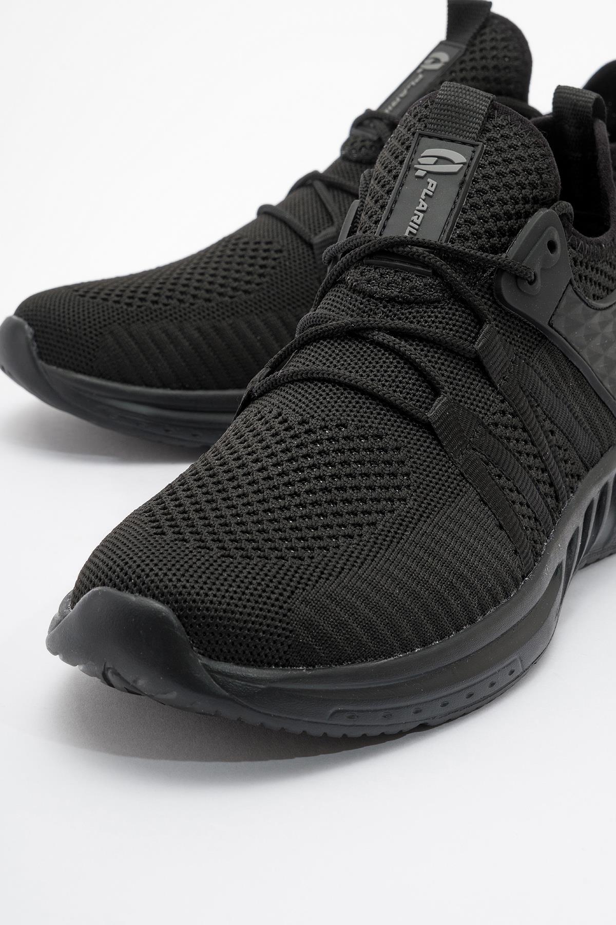 Erkek Triko Spor Ayakkabı SİYAH SİYAH - Görsel 4