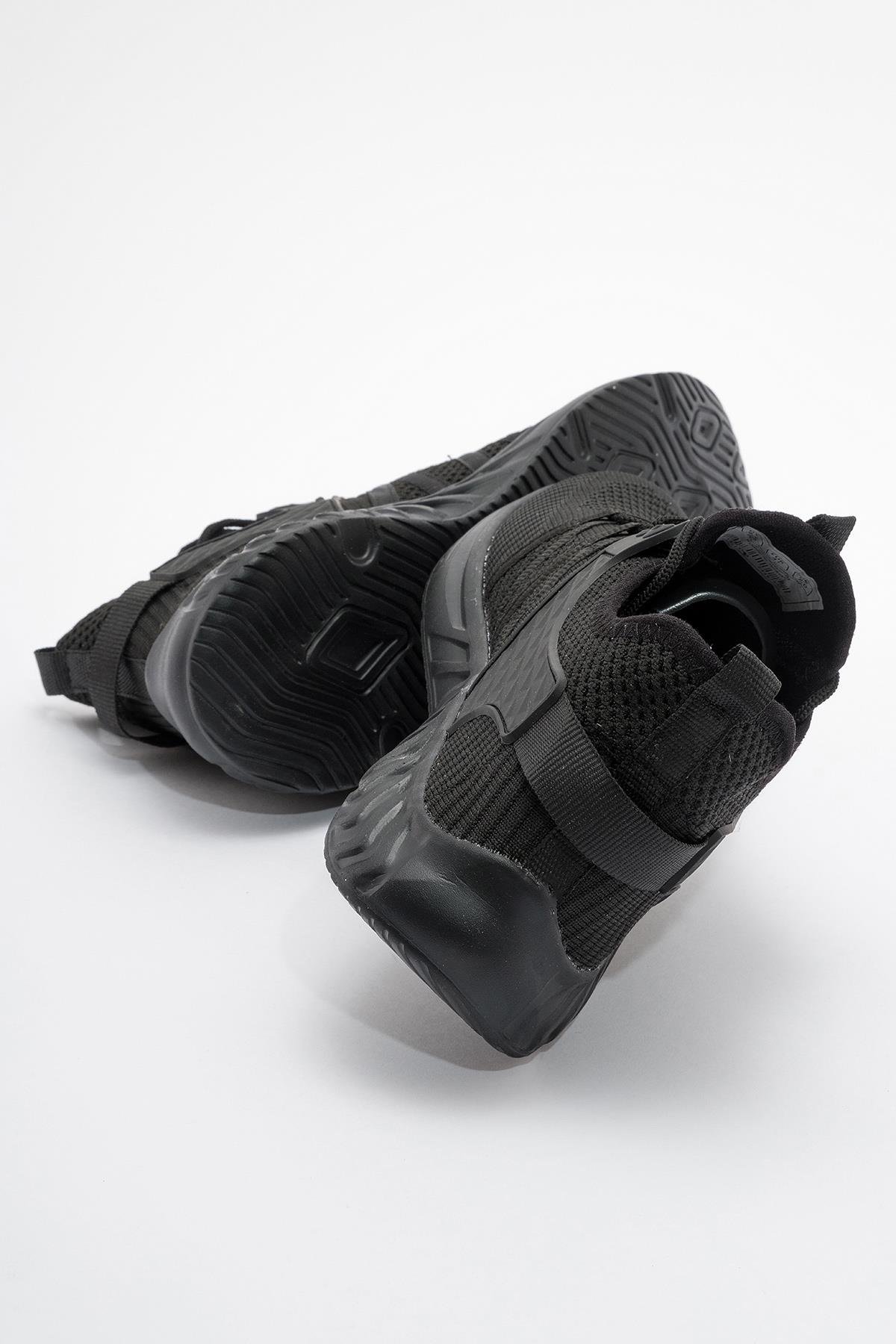 Erkek Triko Spor Ayakkabı SİYAH SİYAH - Görsel 5