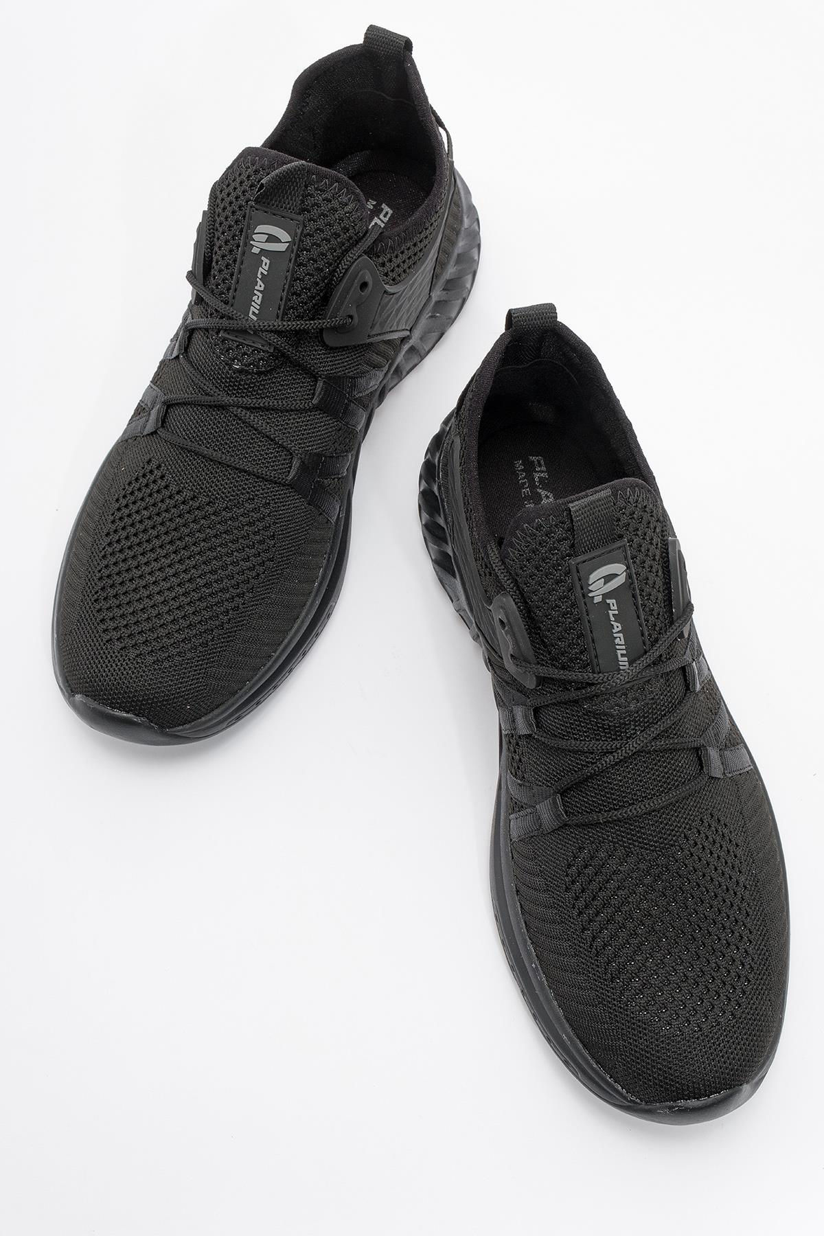 Erkek Triko Spor Ayakkabı SİYAH SİYAH - Görsel 6