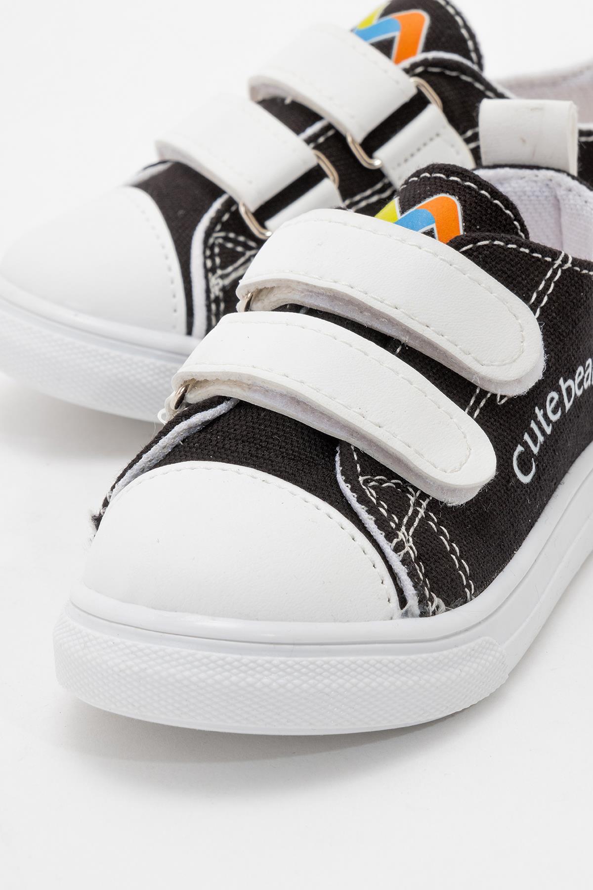 Çocuk Çift Cırtlı Converse SİYAH - Görsel 4