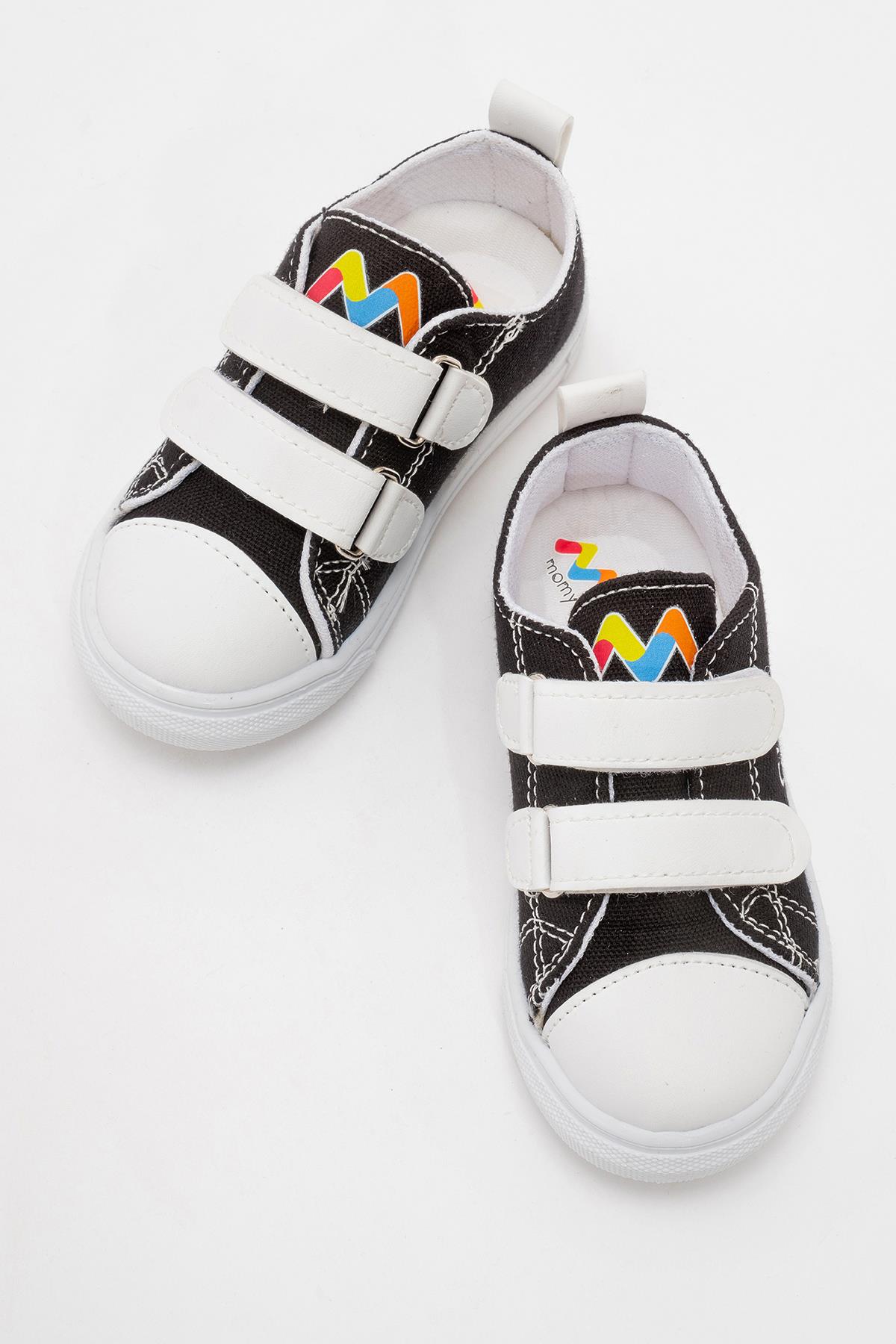 Çocuk Çift Cırtlı Converse SİYAH - Görsel 6