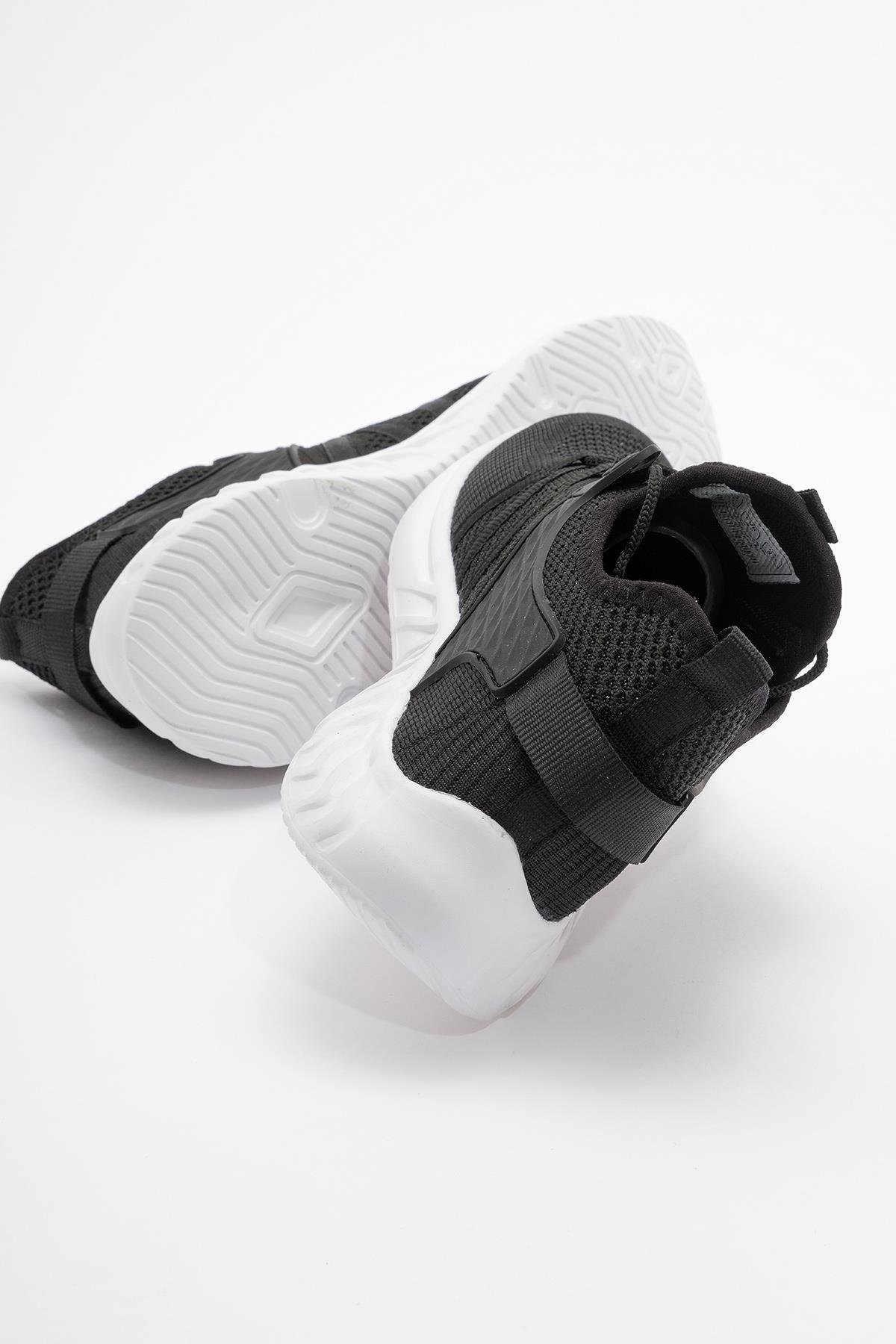 Erkek Triko Spor Ayakkabı SİYAH BEYAZ - Görsel 5
