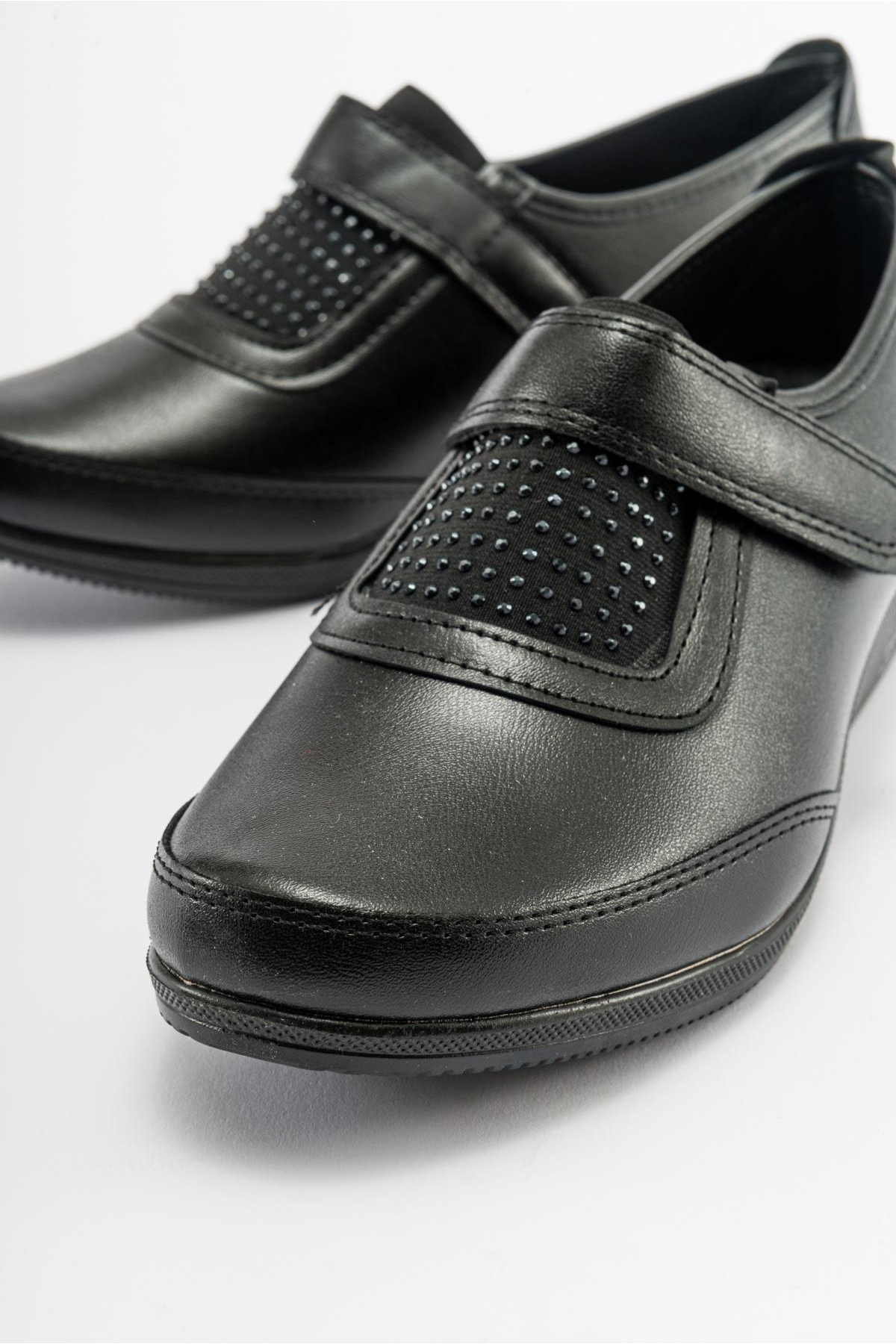 Cırtlı Taşlı Kadın Babet SİYAH CİLT - Görsel 4