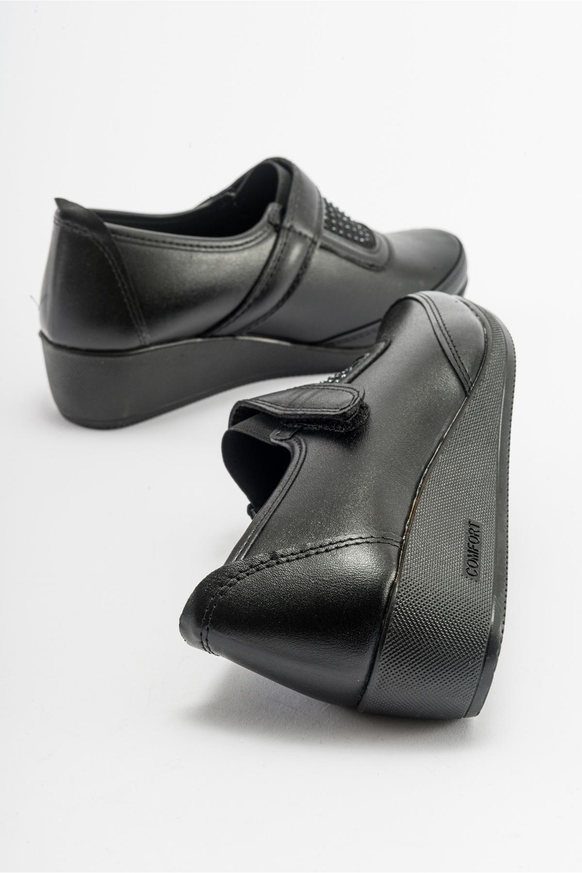 Cırtlı Taşlı Kadın Babet SİYAH CİLT - Görsel 5