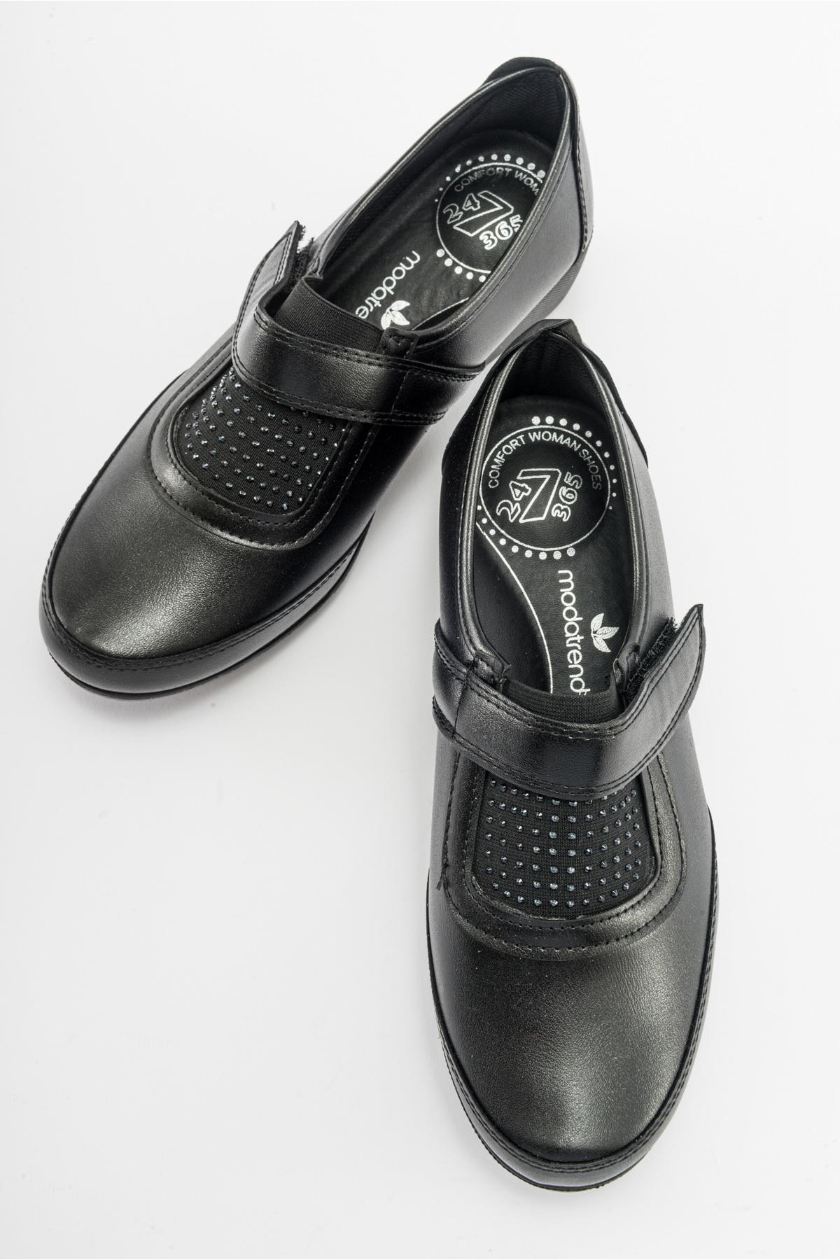 Cırtlı Taşlı Kadın Babet SİYAH CİLT - Görsel 6