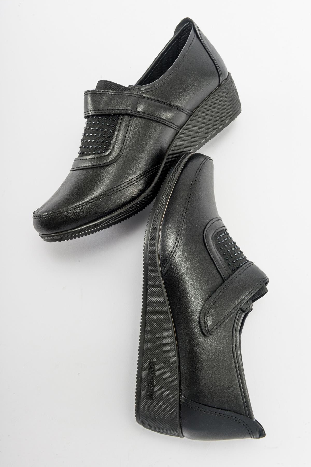 Cırtlı Taşlı Kadın Babet SİYAH CİLT - Görsel 7