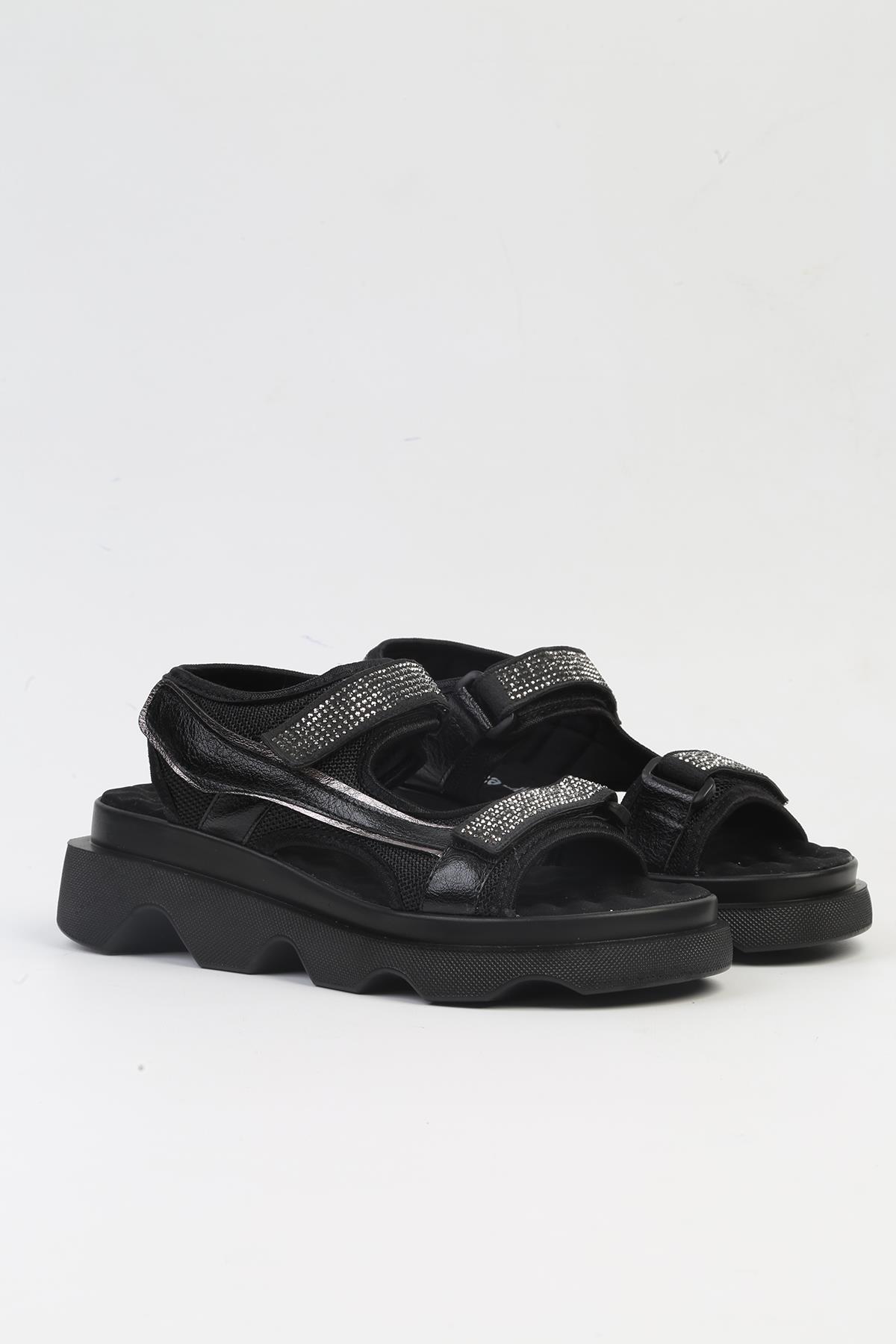 ® | PC-53074- 3959 Siyah-Kadın Sandalet - Görsel 3
