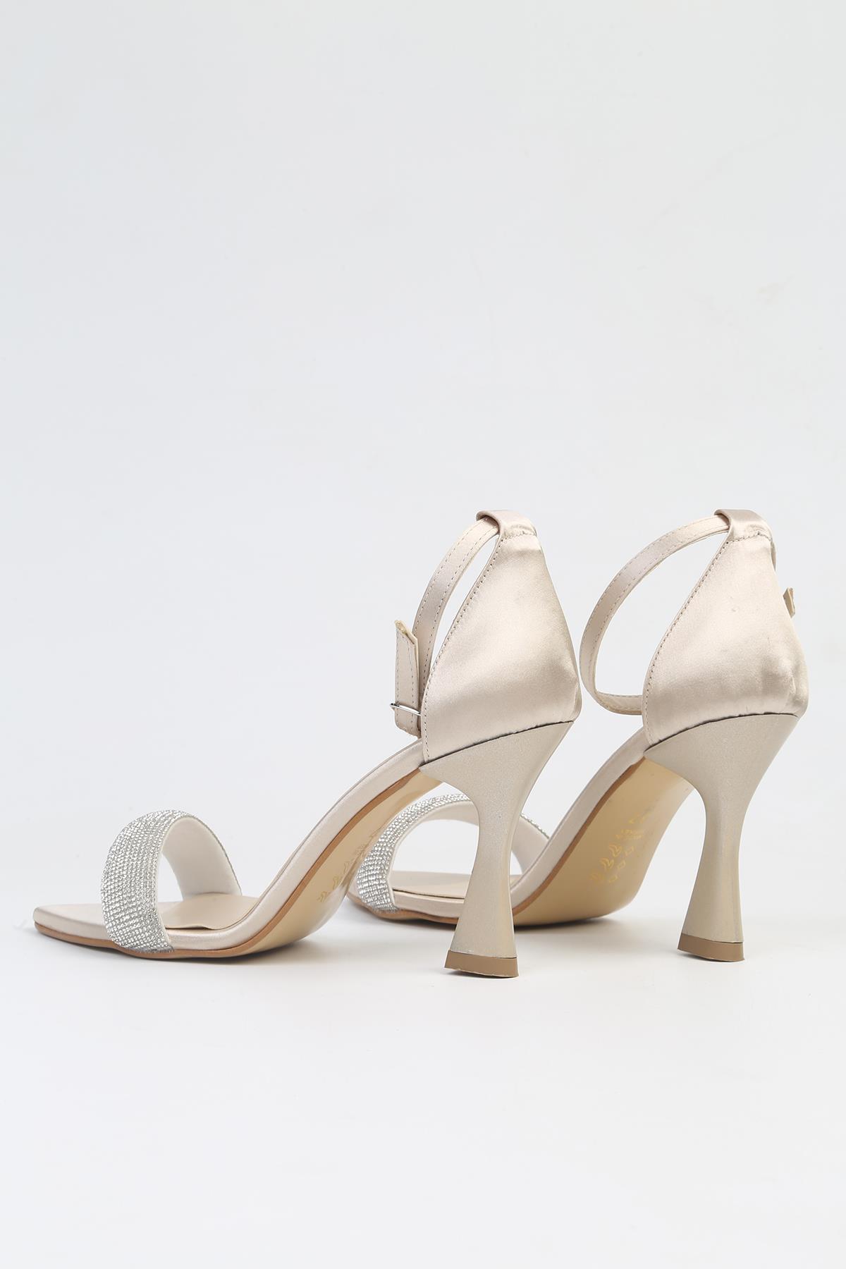 ® | PC-53078- 3959 Bej-Kadın Topuklu Ayakkabı - Görsel 4