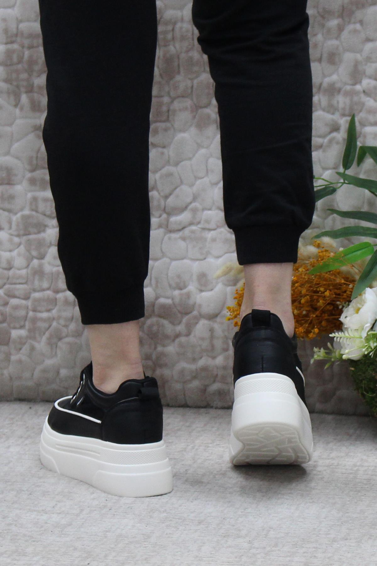 241 1664 Premıum Rahat Orijinal Ürün Kalın Taban Sneaker Kadın Ayakkabı - Görsel 5