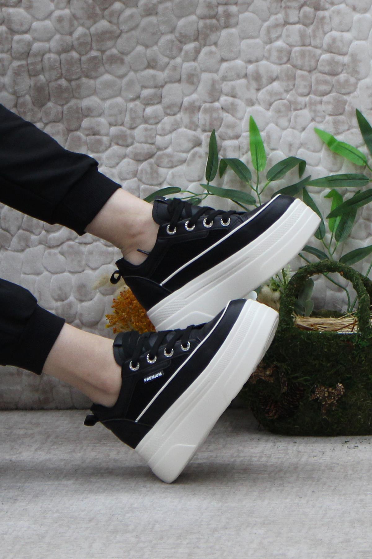 241 1664 Premıum Rahat Orijinal Ürün Kalın Taban Sneaker Kadın Ayakkabı - Görsel 6