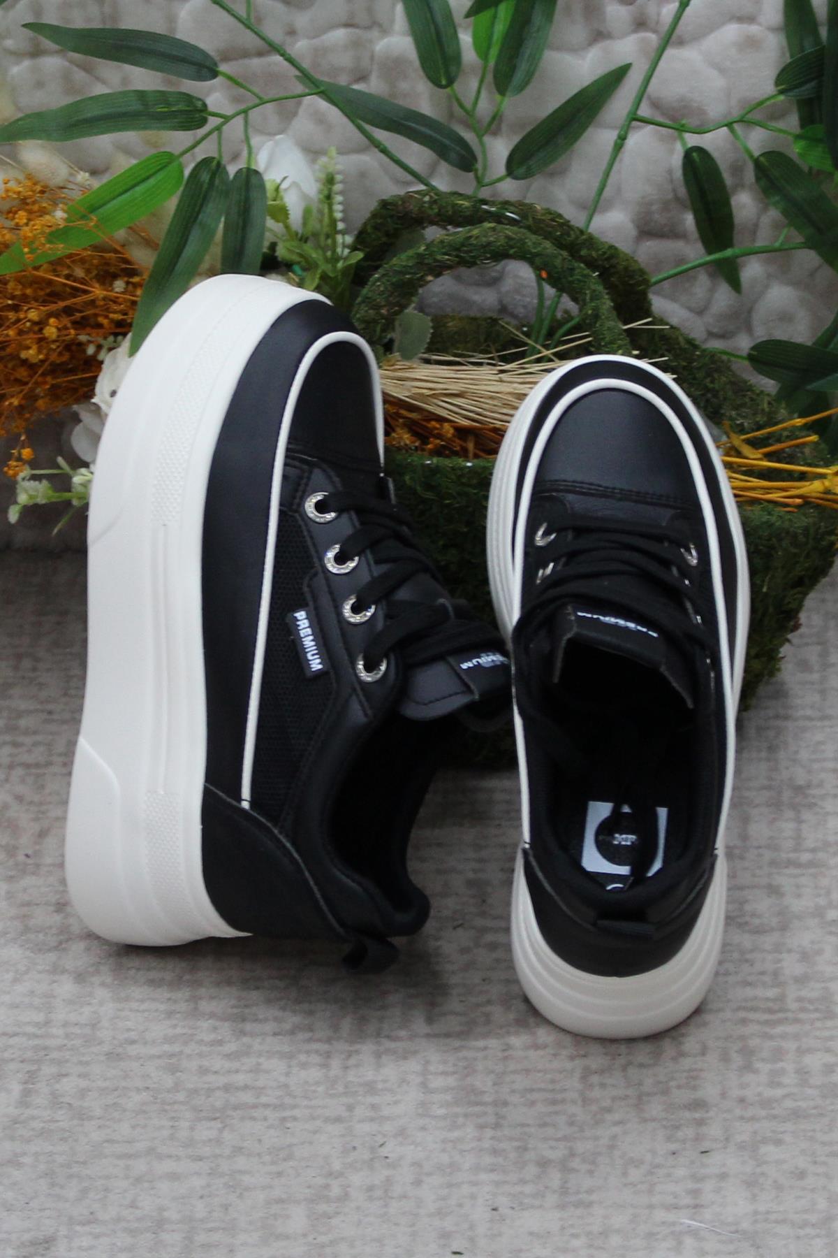 241 1664 Premıum Rahat Orijinal Ürün Kalın Taban Sneaker Kadın Ayakkabı - Görsel 7