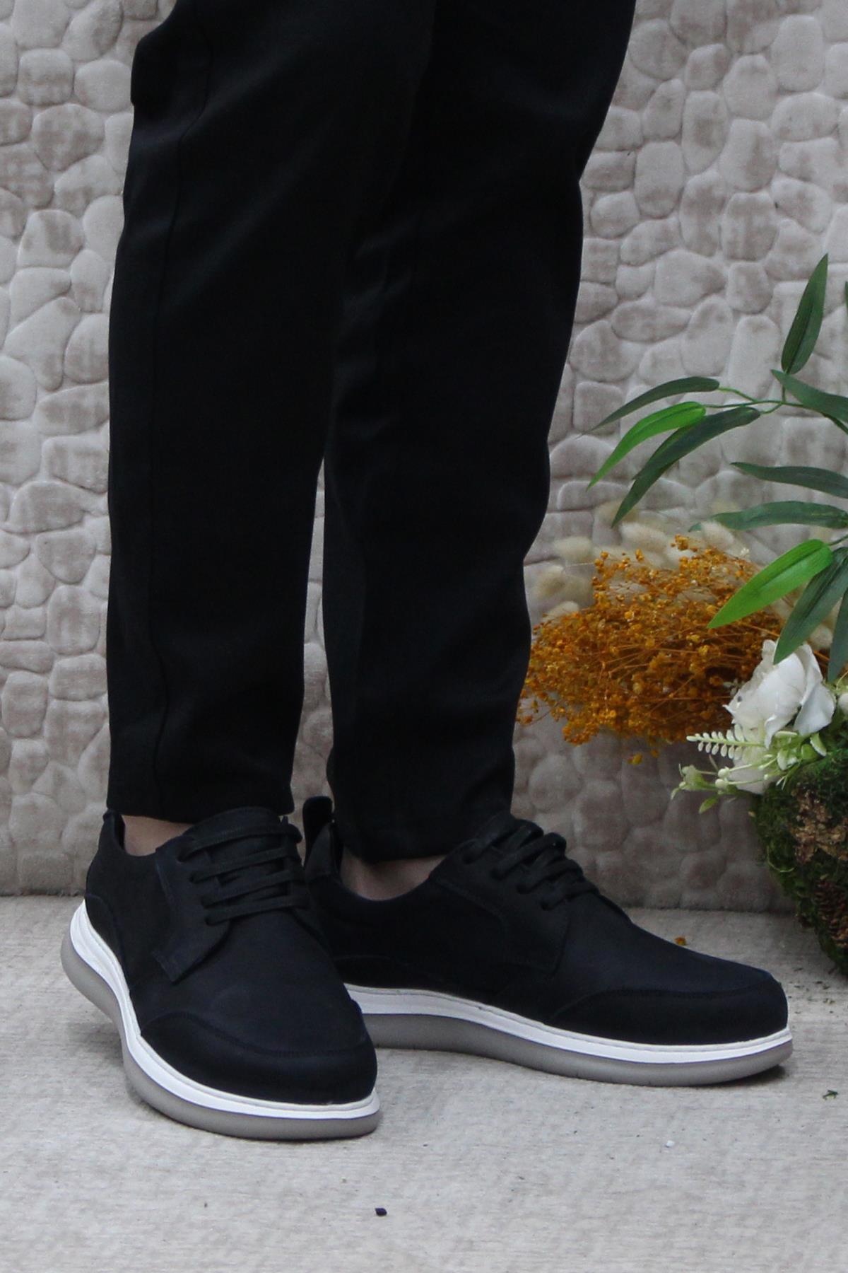 241104 Nubuk Hakiki Deri Rahat Taban Hafif Erkek Ayakkabı - Görsel 3