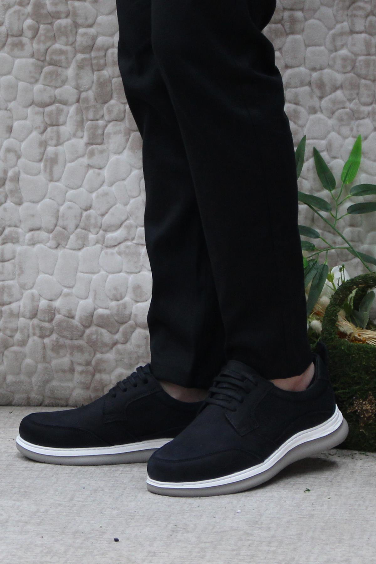 241104 Nubuk Hakiki Deri Rahat Taban Hafif Erkek Ayakkabı - Görsel 4