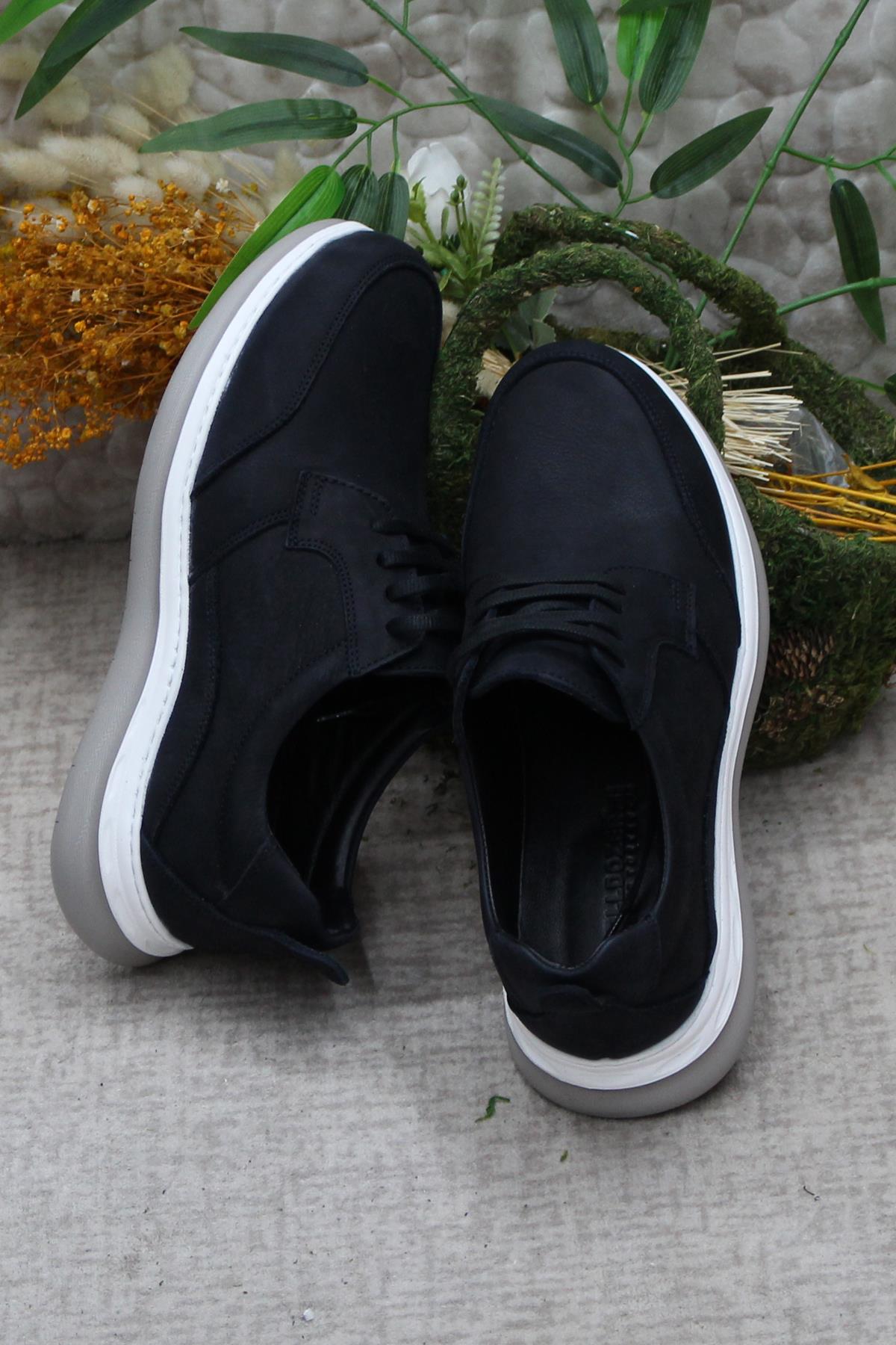 241104 Nubuk Hakiki Deri Rahat Taban Hafif Erkek Ayakkabı - Görsel 7