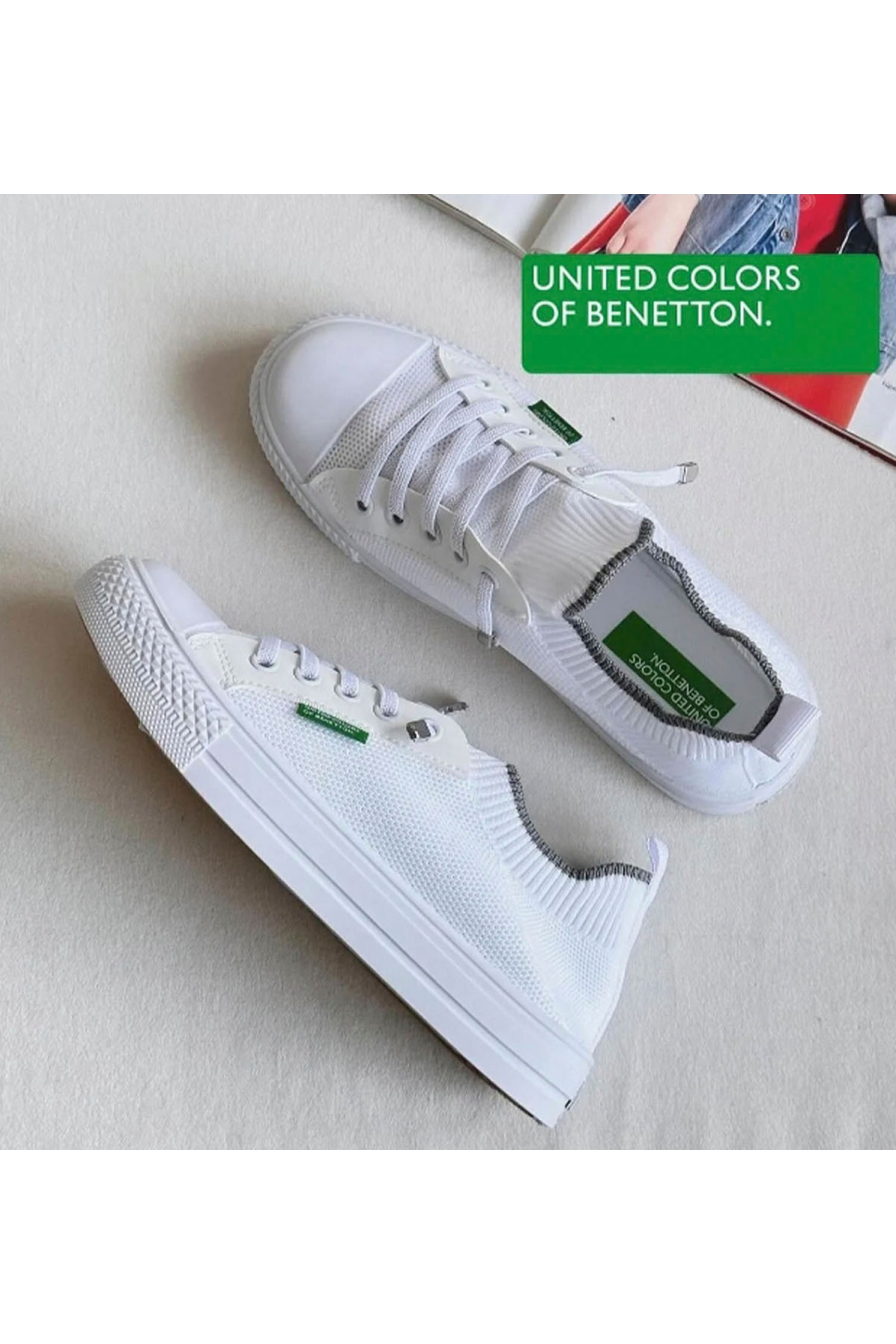 10233 Kadın Günlük Sneaker Ayakkabı Beyaz - Görsel 4