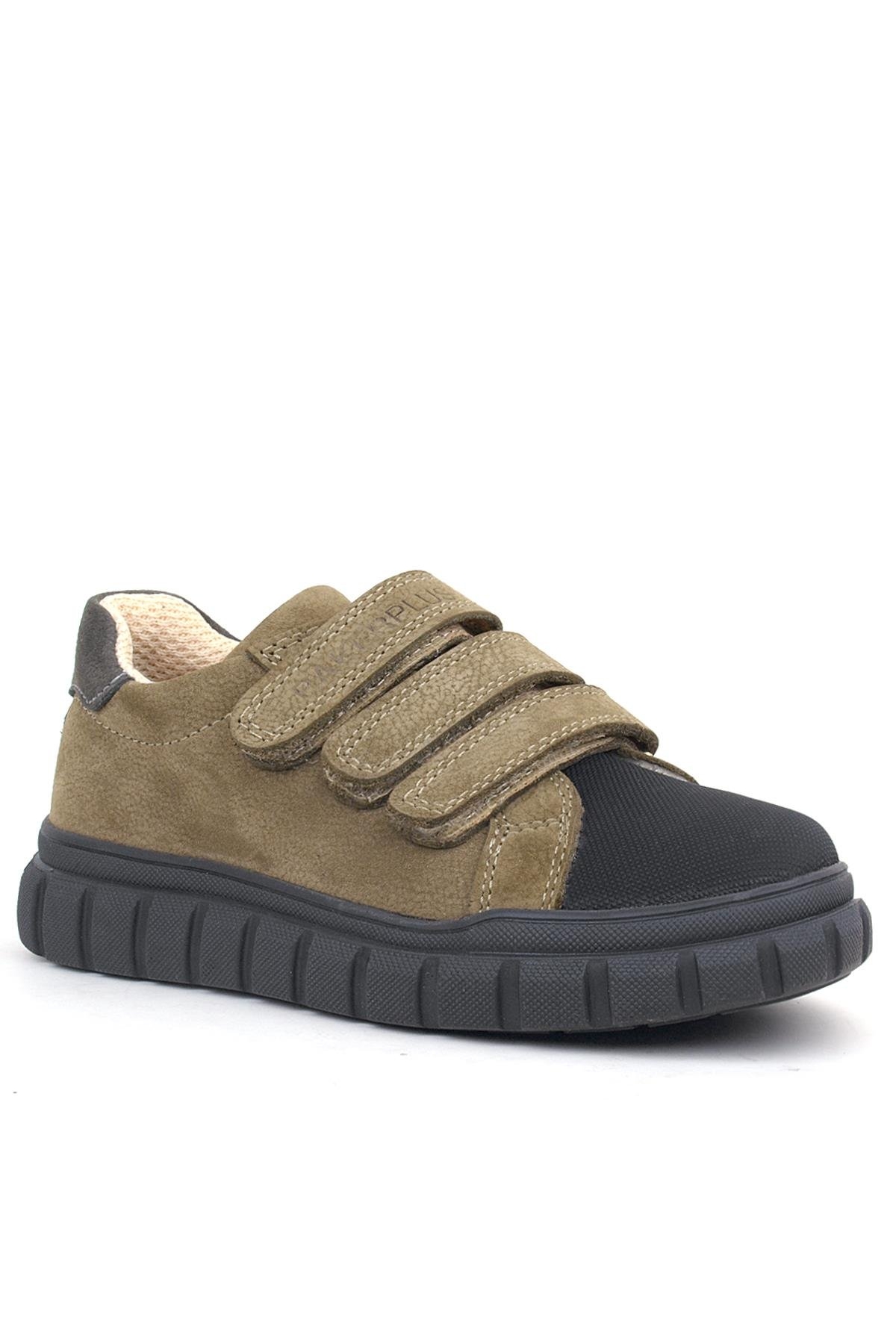 Hakiki Deri Kum Rengi Cırtlı Çocuk Günlük Spor Okul Ayakkabı - Görsel 2