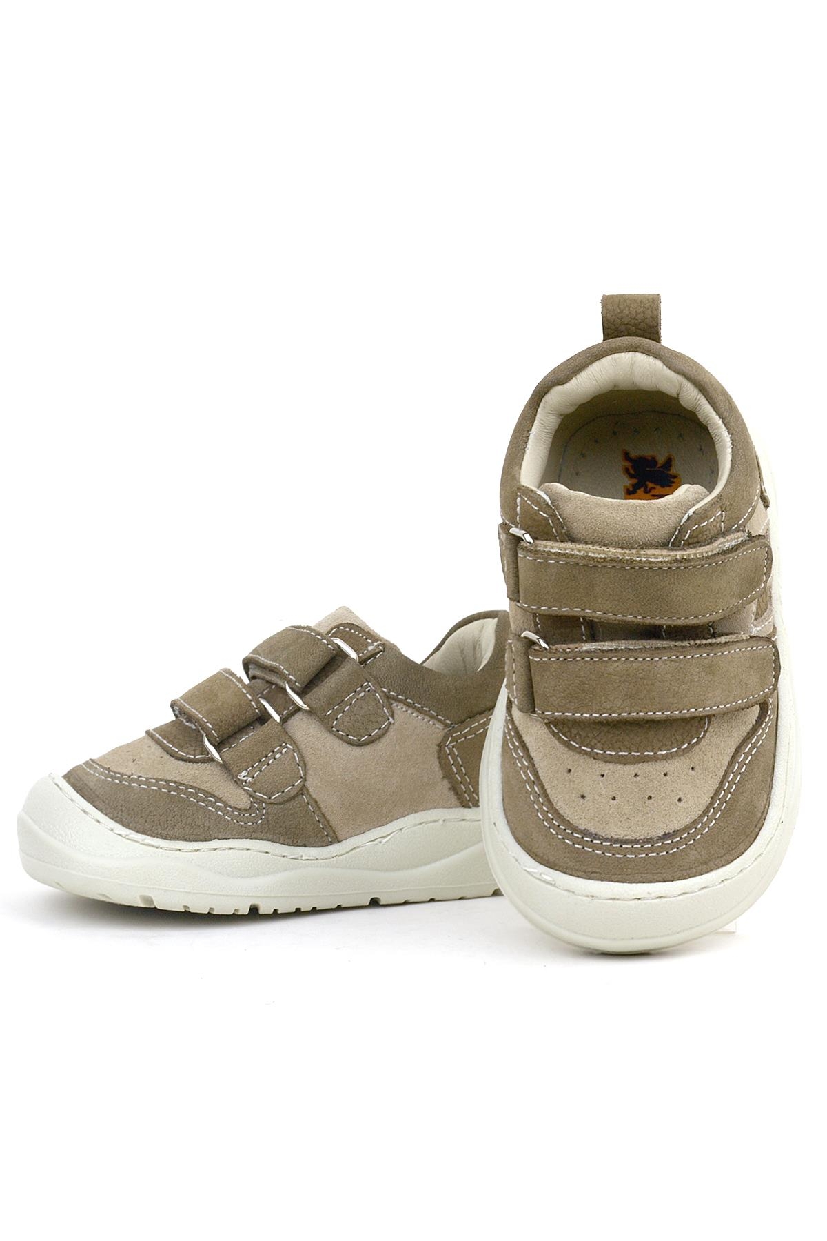 Schaggy Hakiki Deri Kum Krem Bebek Spor Ayakkabı - Görsel 7