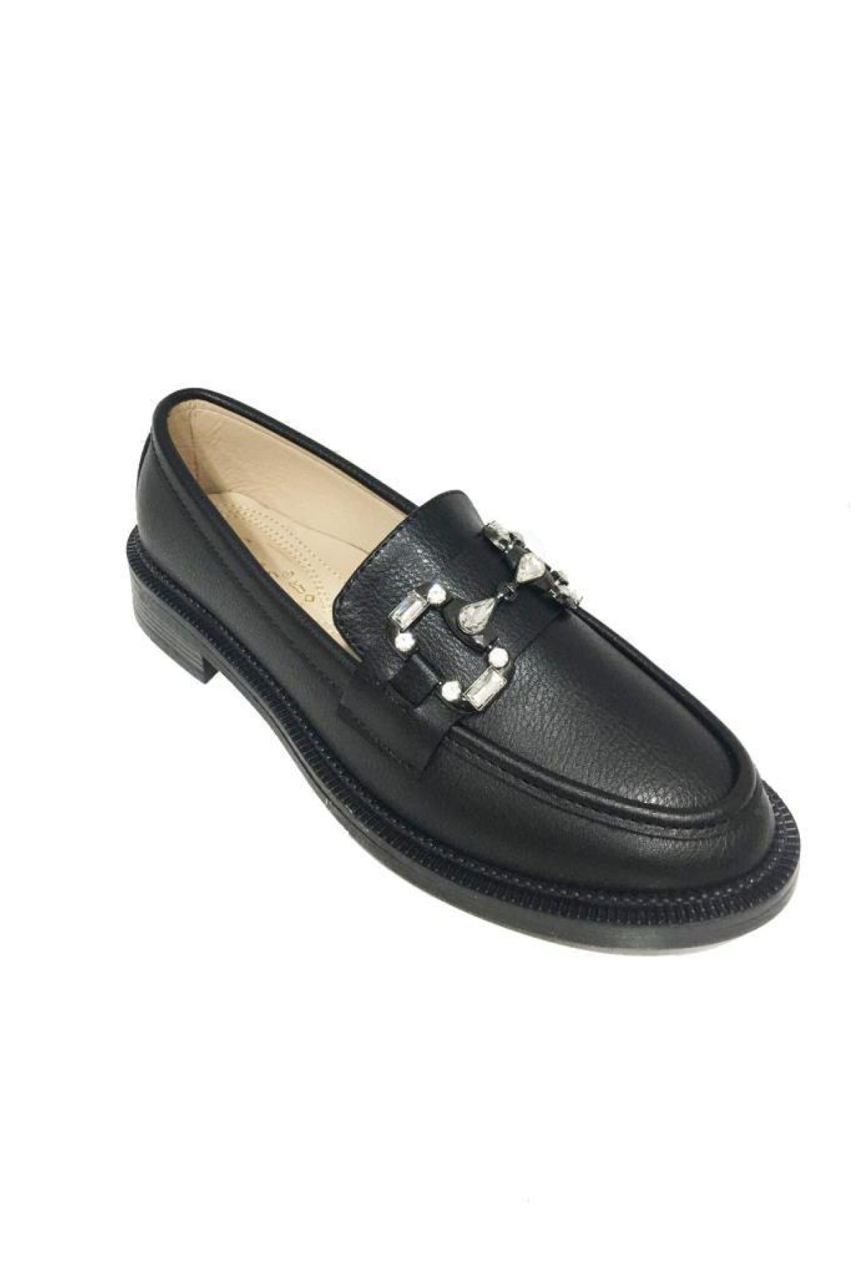 Shoes 233 Deri Trend Fashion Taşlı Kadın Babet - Görsel 2