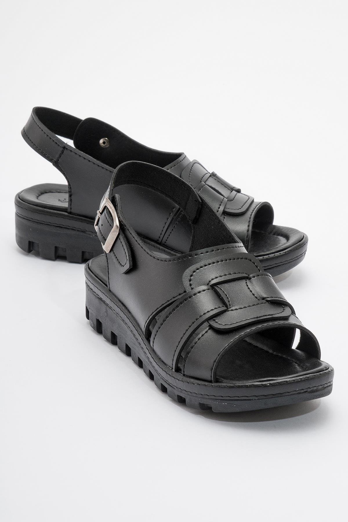 Kadın Dolgulu Sandalet SİYAH CİLT - Görsel 2