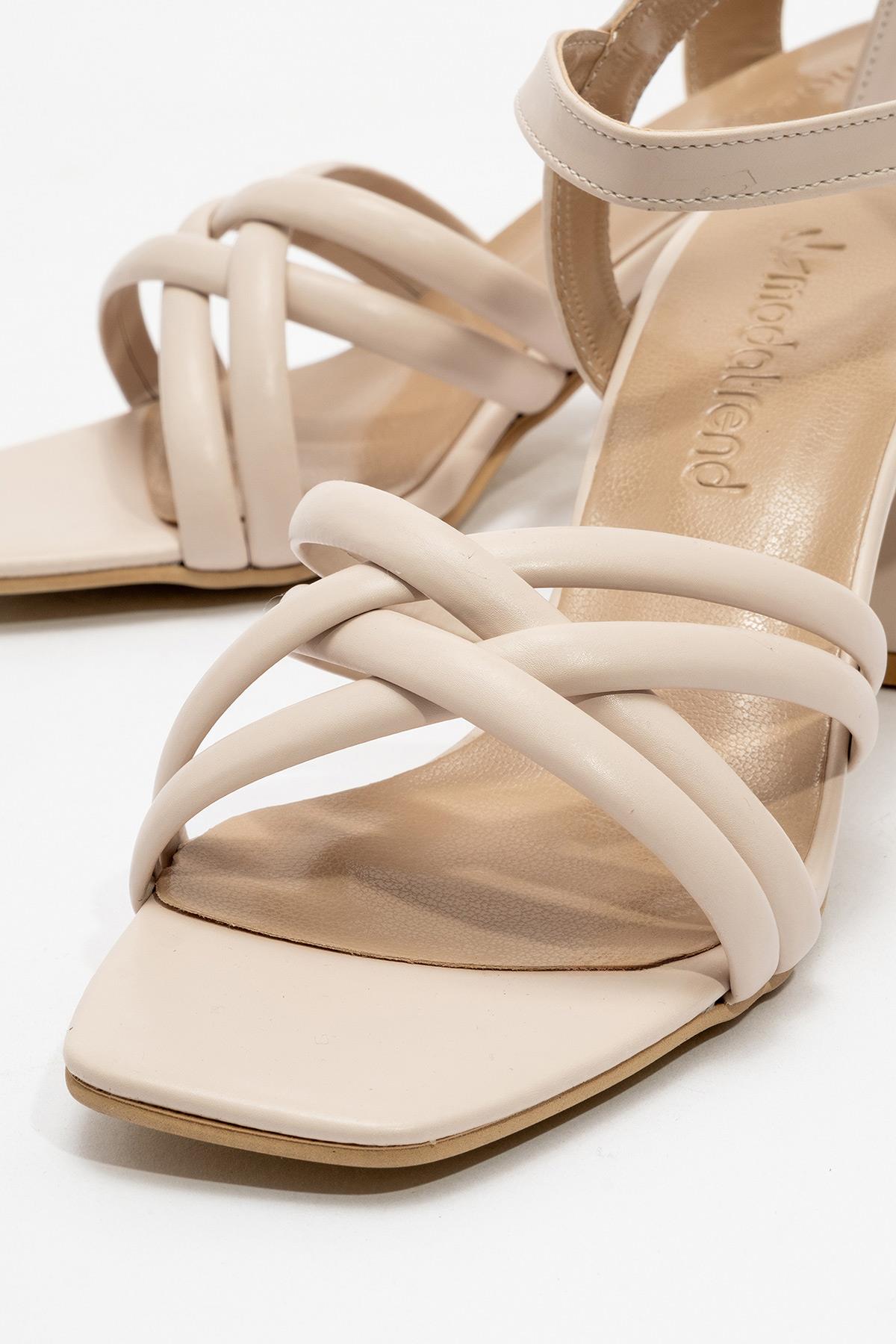 Kadın Kalın Topuklu Sandalet TEN CİLT - Görsel 4