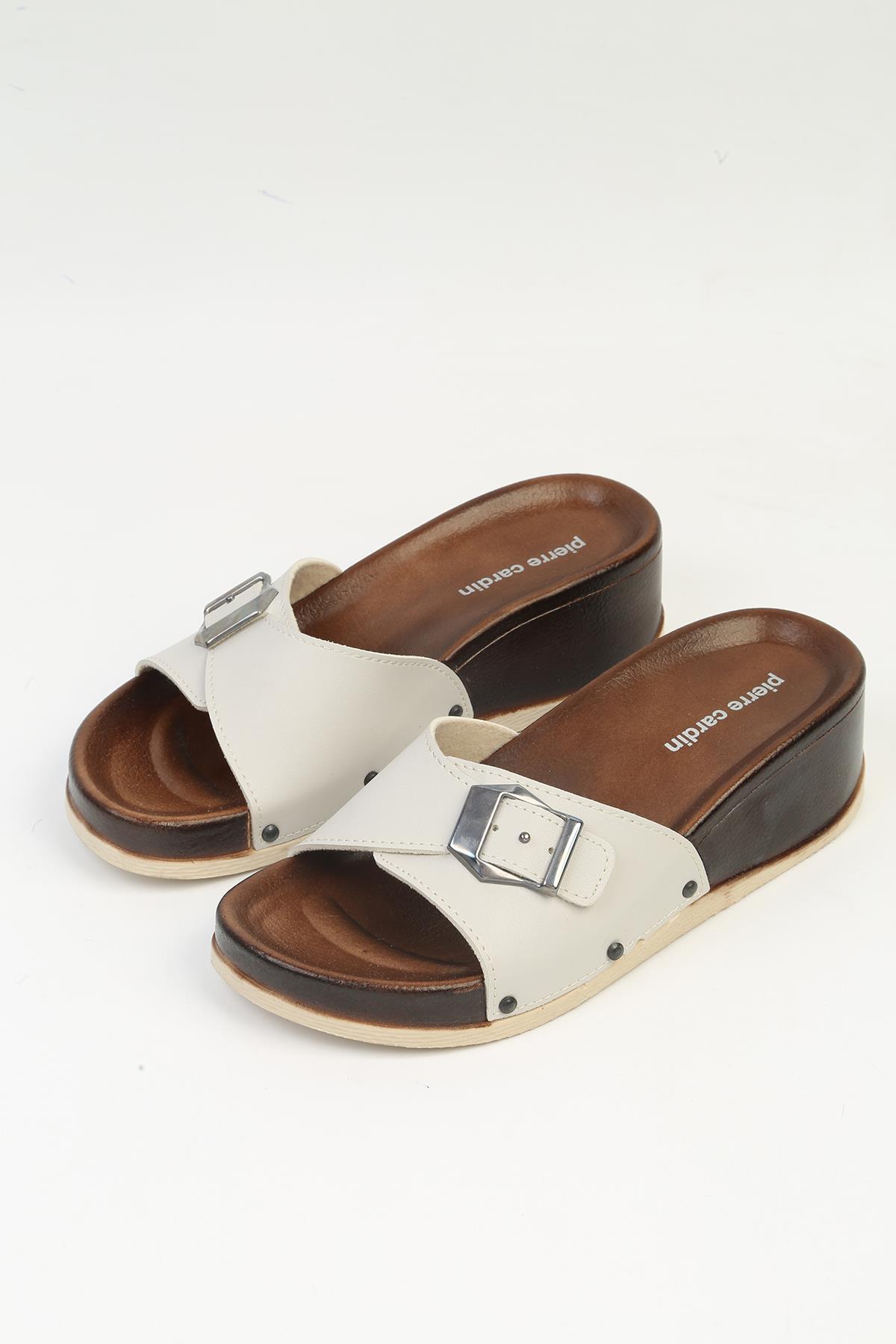 ® | PC-7249-3485 Krem- Kadın Terlik - Görsel 5