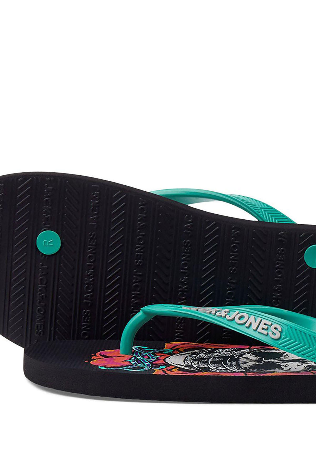 Erkek Jfwcolour Desenli Parmak Arası Terlik 12230633 Antrasit-Okyanus - Görsel 5