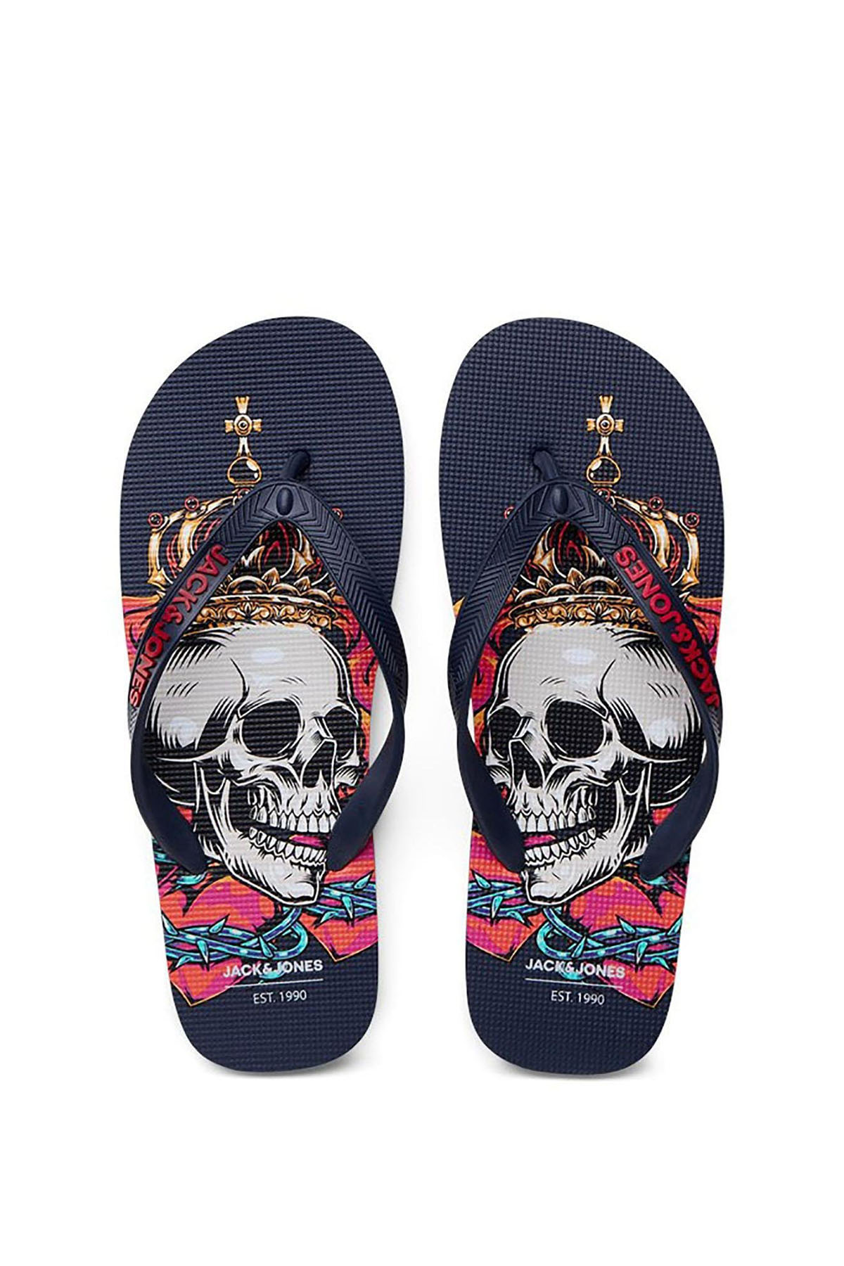 Jack &amp Jones Jack &amp Jones Erkek Jfwcolour Desenli Parmak Arası Terlik 12230633 Lacivert Sandalet & Terlik | Flo Lacivert - 3. görsel