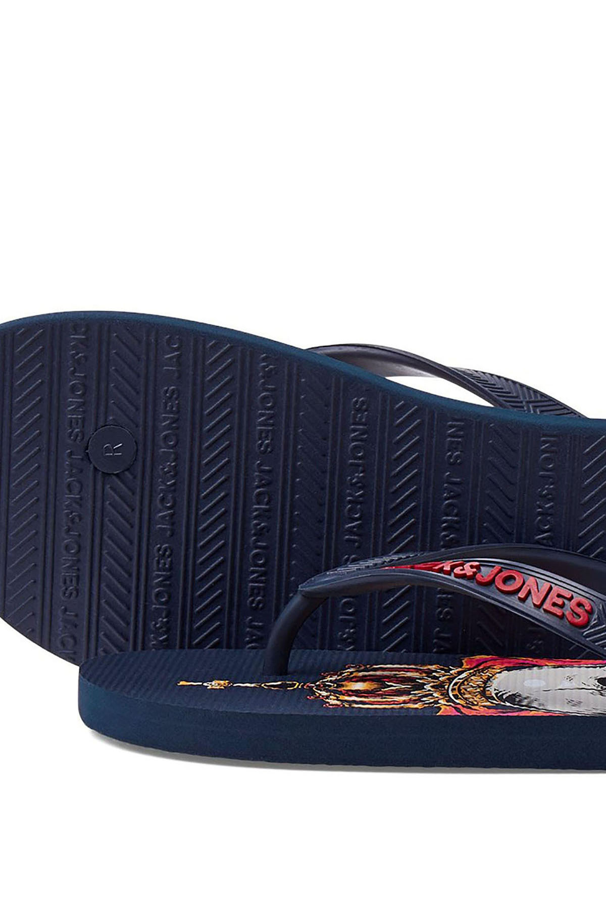 Jack &amp Jones Jack &amp Jones Erkek Jfwcolour Desenli Parmak Arası Terlik 12230633 Lacivert Sandalet & Terlik | Flo Lacivert - 5. görsel