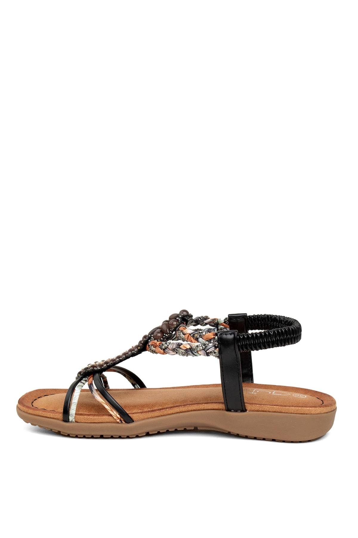 24Y150-38 Kadın Düz Sandalet Siyah - Görsel 4