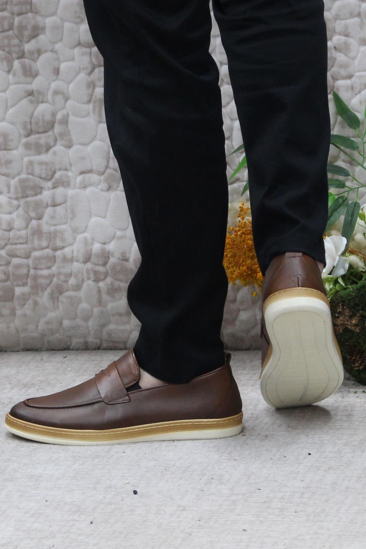 34242 Bordolli Yumuşak Hafif İç Ve Dış Hakiki Deri Erkek Ayakkabı - Görsel 5