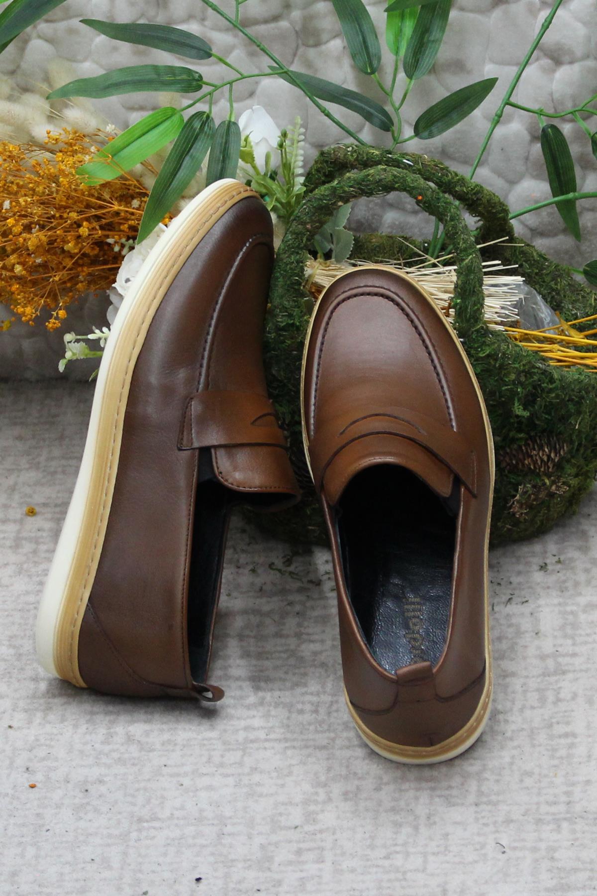 34242 Bordolli Yumuşak Hafif İç Ve Dış Hakiki Deri Erkek Ayakkabı - Görsel 7