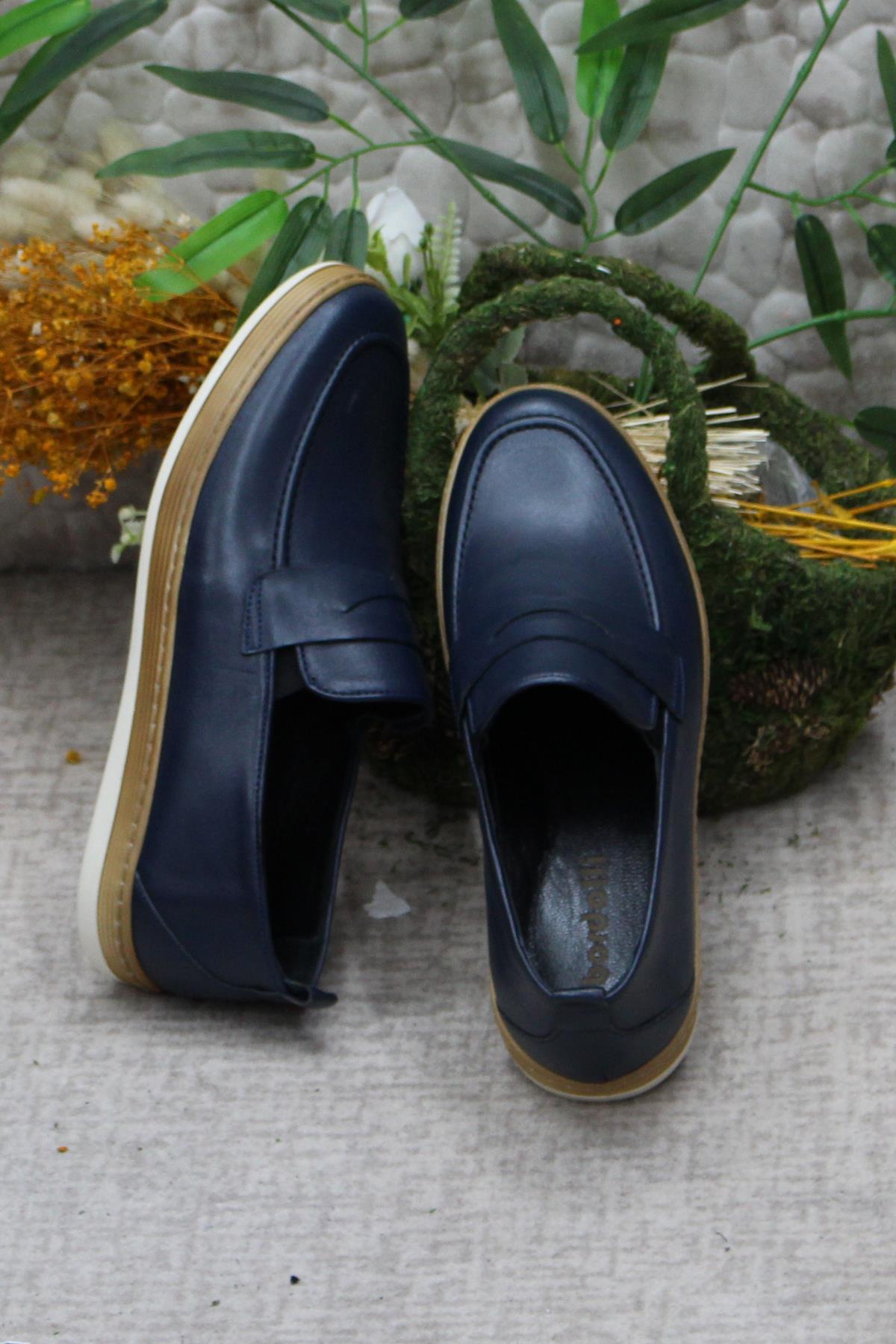 34242 Bordolli Yumuşak Hafif İç Ve Dış Hakiki Deri Erkek Ayakkabı - Görsel 7