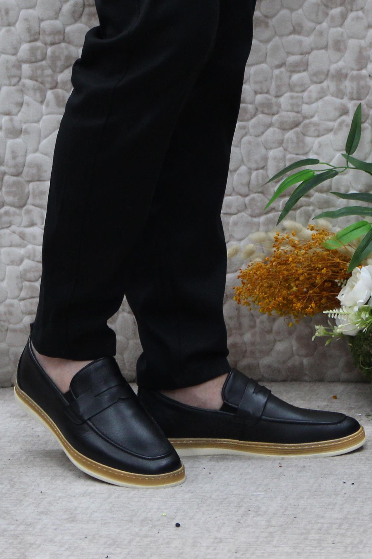 34242 Bordolli Yumuşak Hafif İç Ve Dış Hakiki Deri Erkek Ayakkabı - Görsel 2