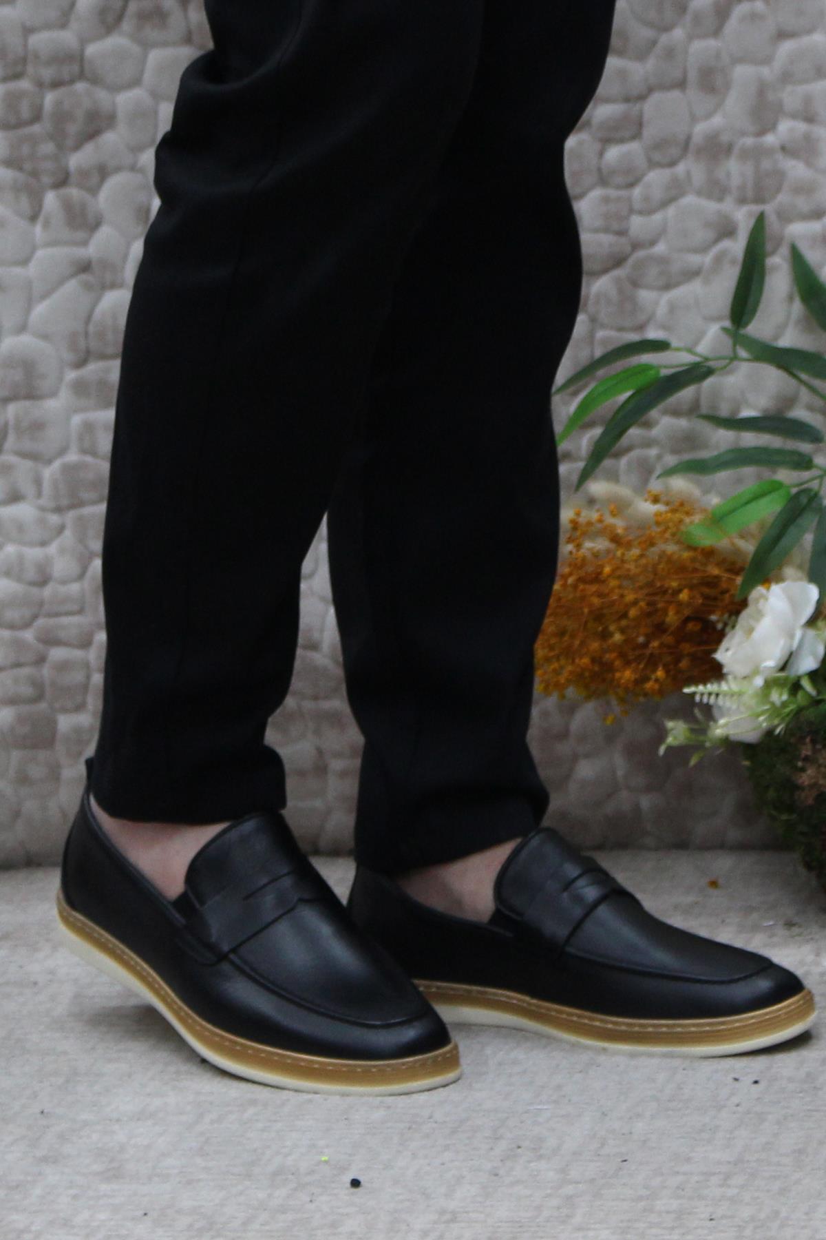 34242 Bordolli Yumuşak Hafif İç Ve Dış Hakiki Deri Erkek Ayakkabı - Görsel 3