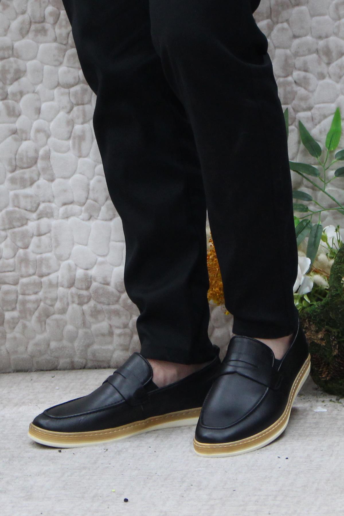 34242 Bordolli Yumuşak Hafif İç Ve Dış Hakiki Deri Erkek Ayakkabı - Görsel 4