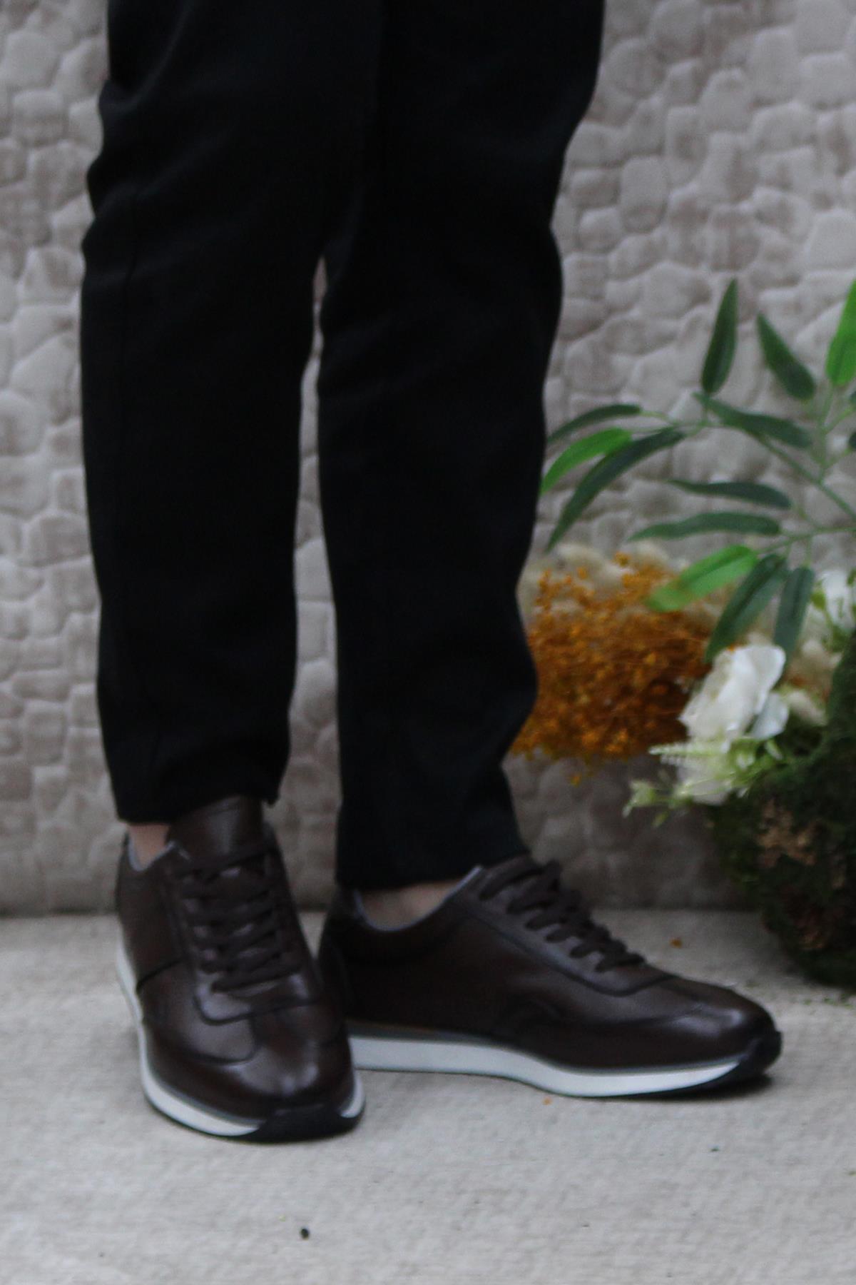 1217 Kahve Rahat İç Ve Dış Hakiki Deri Erkek Ayakkabı - Görsel 3