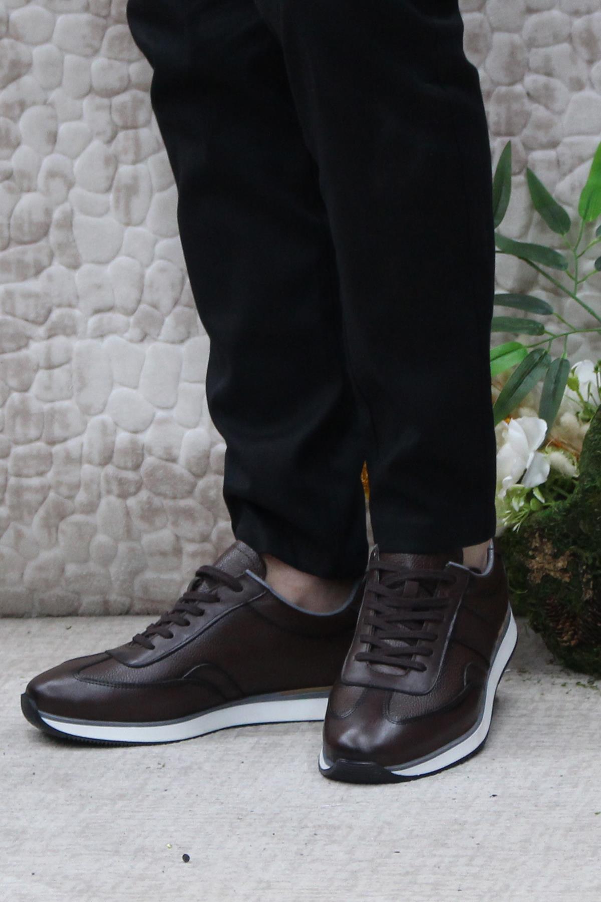 1217 Kahve Rahat İç Ve Dış Hakiki Deri Erkek Ayakkabı - Görsel 4