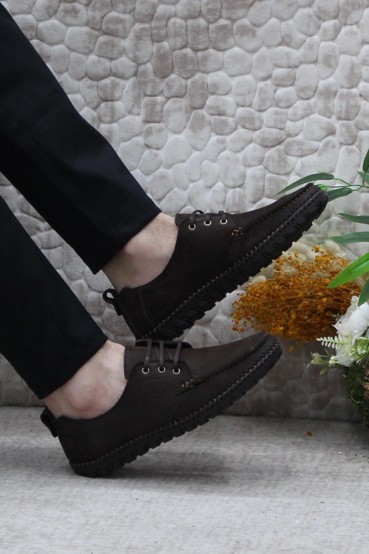 241052 Nubuk Rahat Yumuşak Hakiki Deri Erkek Ayakkabı - Görsel 6