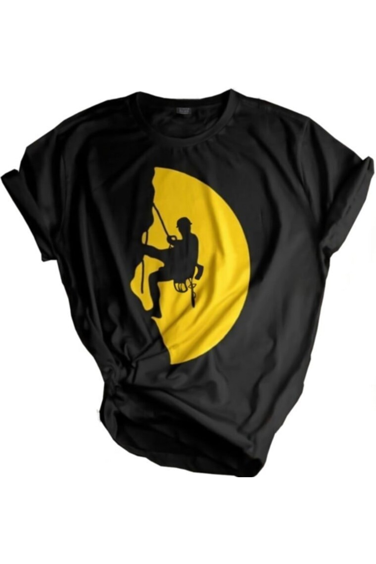 GENIUS STORE Store Unisex Baskılı Tişört Outdoor Sport T-shirt CLİMBİNG YELLOW