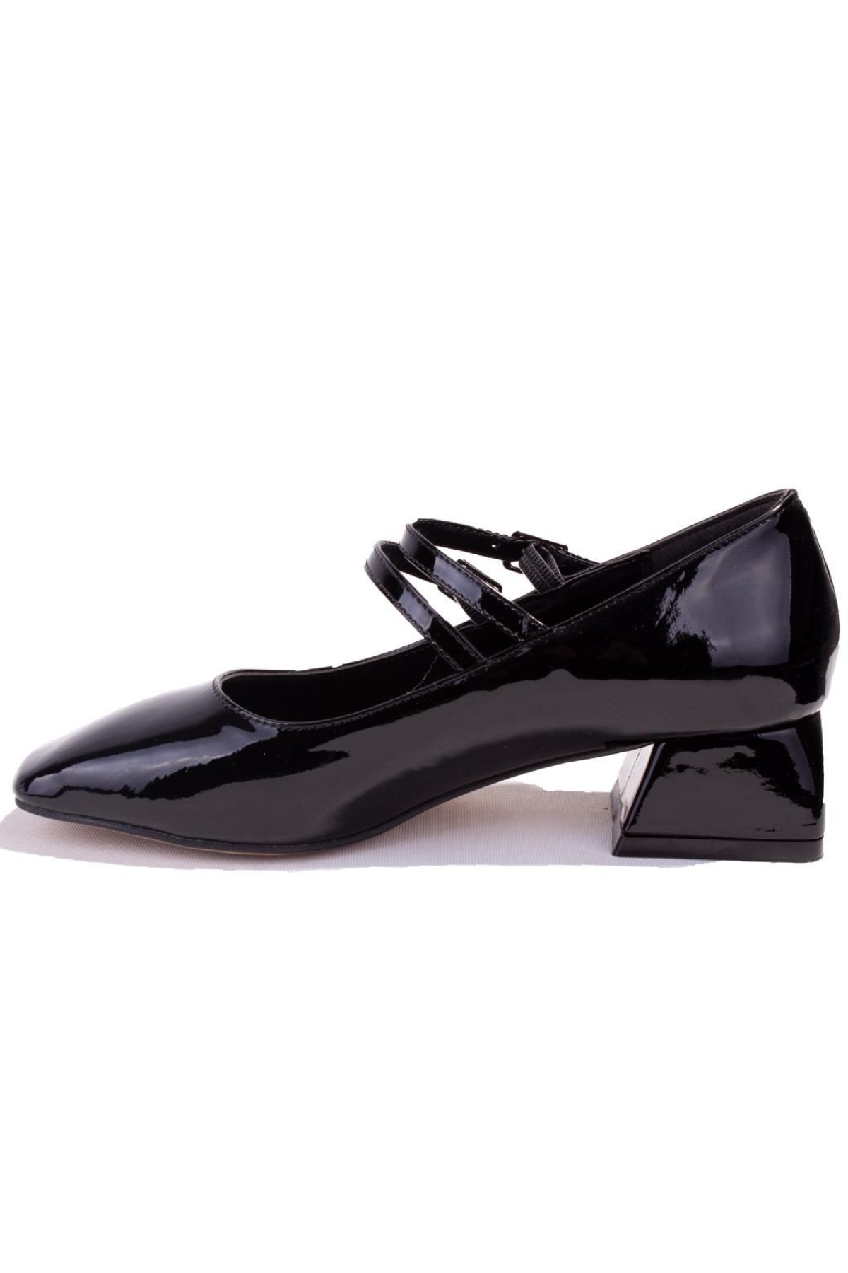 DZA07-1181403 Siyah Rugan Klasik Topuklu Kadın Ayakkabı - Görsel 4