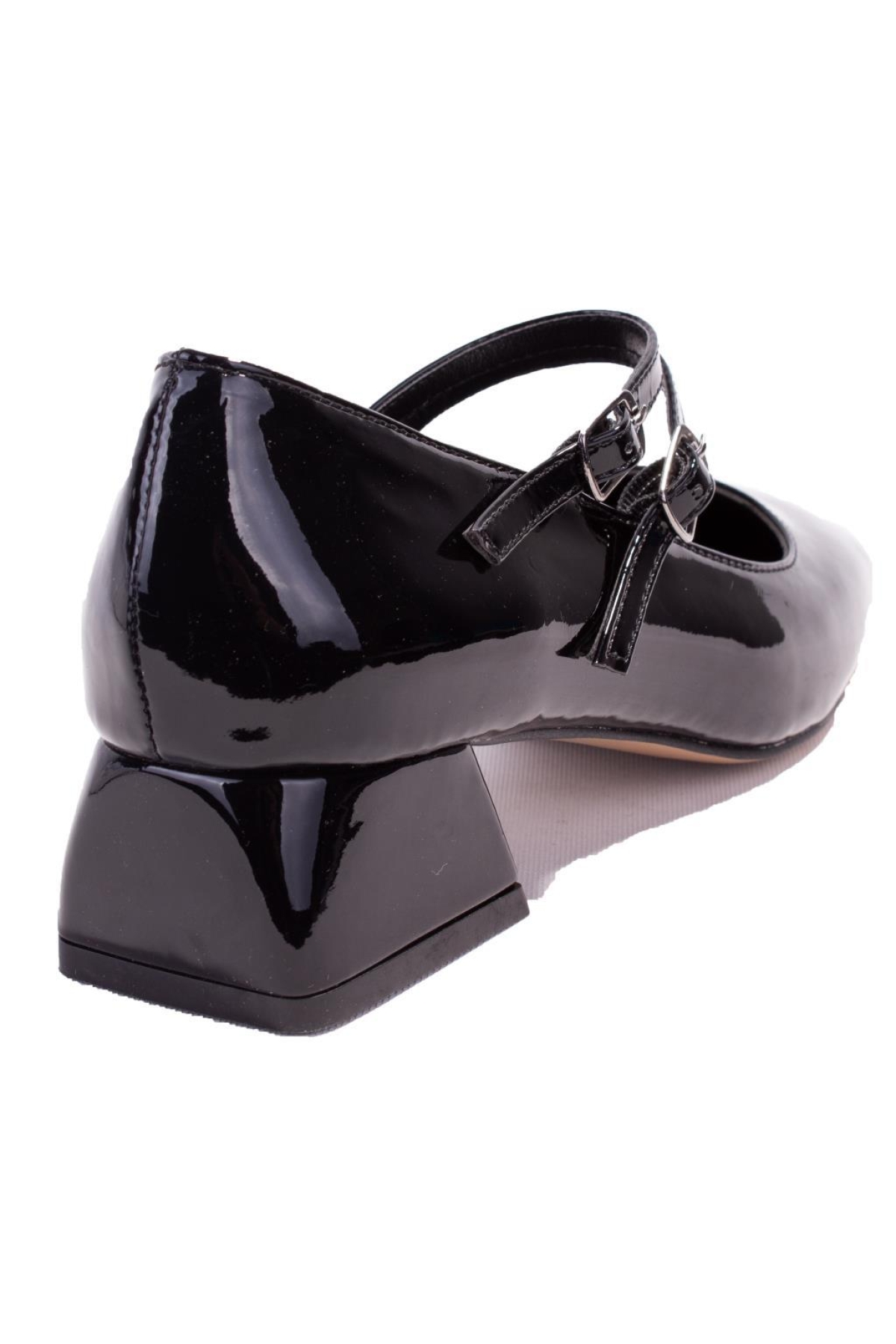 DZA07-1181403 Siyah Rugan Klasik Topuklu Kadın Ayakkabı - Görsel 5