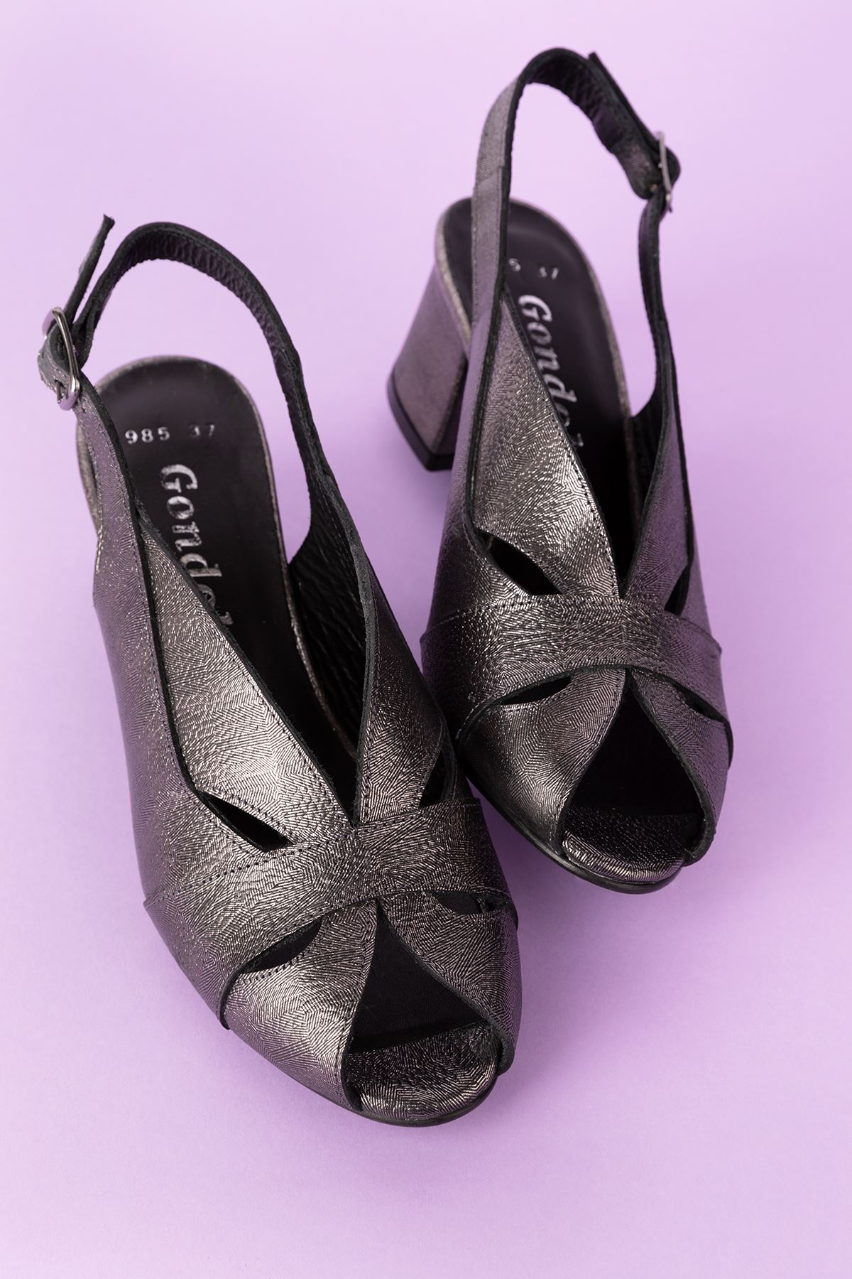 Gondol Hakiki Deri Klasik Topuklu Ayakkabı şhn.985 - Görsel 5