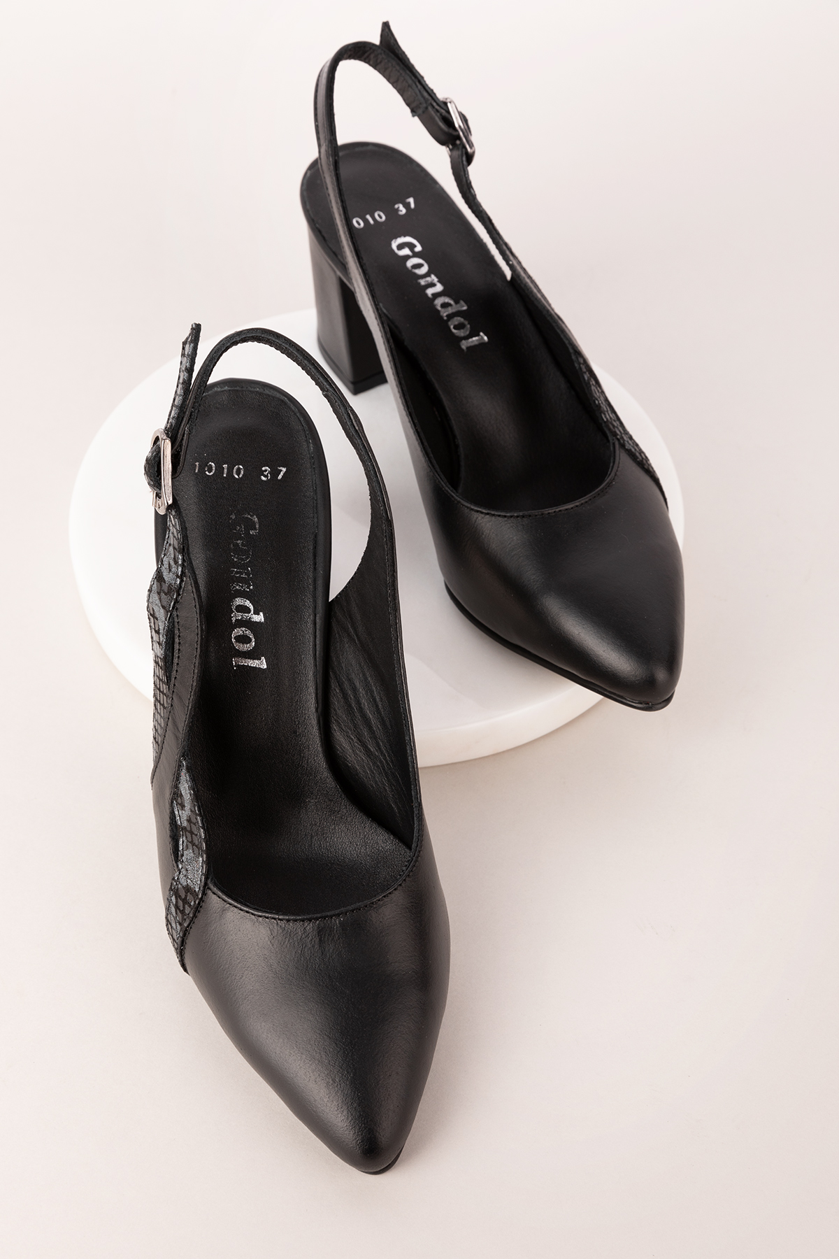 Gondol Hakiki Deri Şık Topuklu Ayakkabı şhn.1010 - Görsel 4
