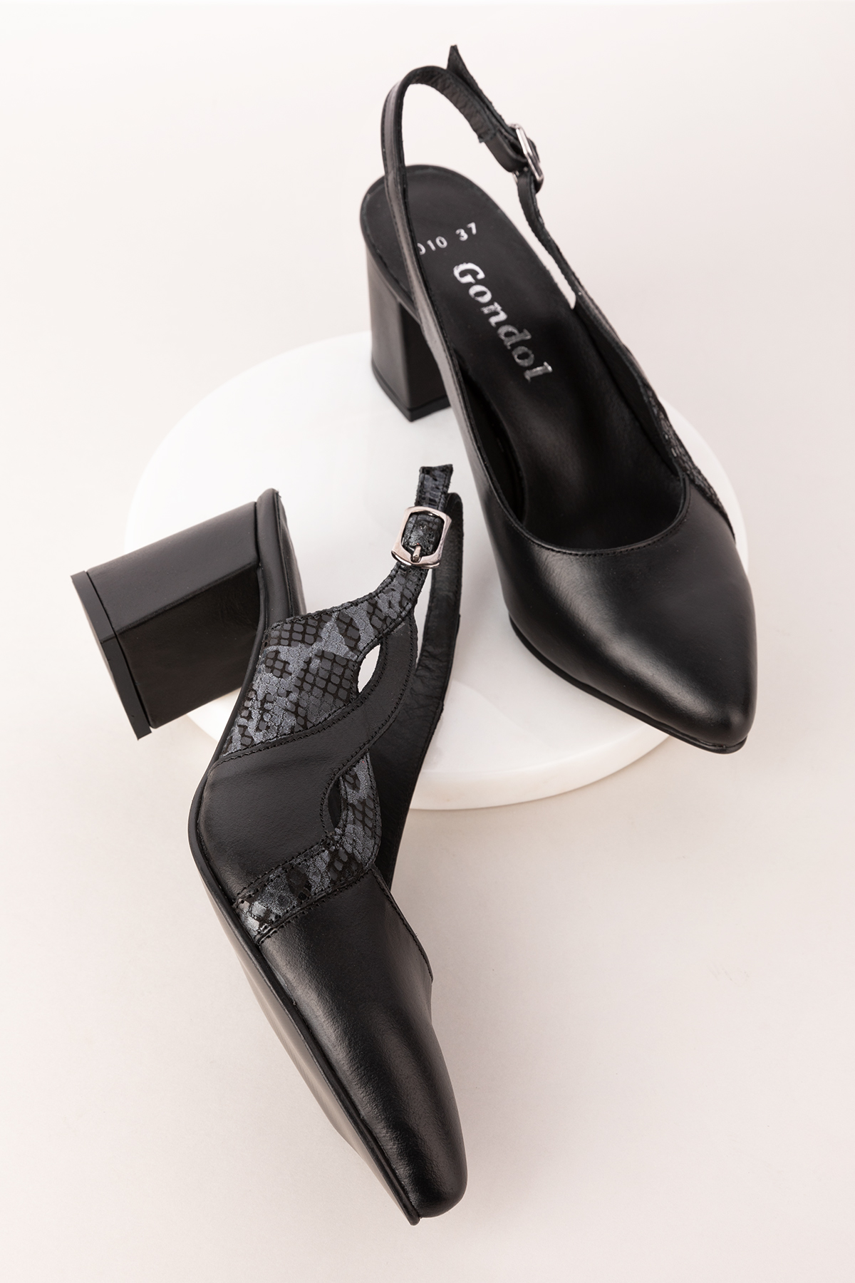 Gondol Hakiki Deri Şık Topuklu Ayakkabı şhn.1010 - Görsel 5