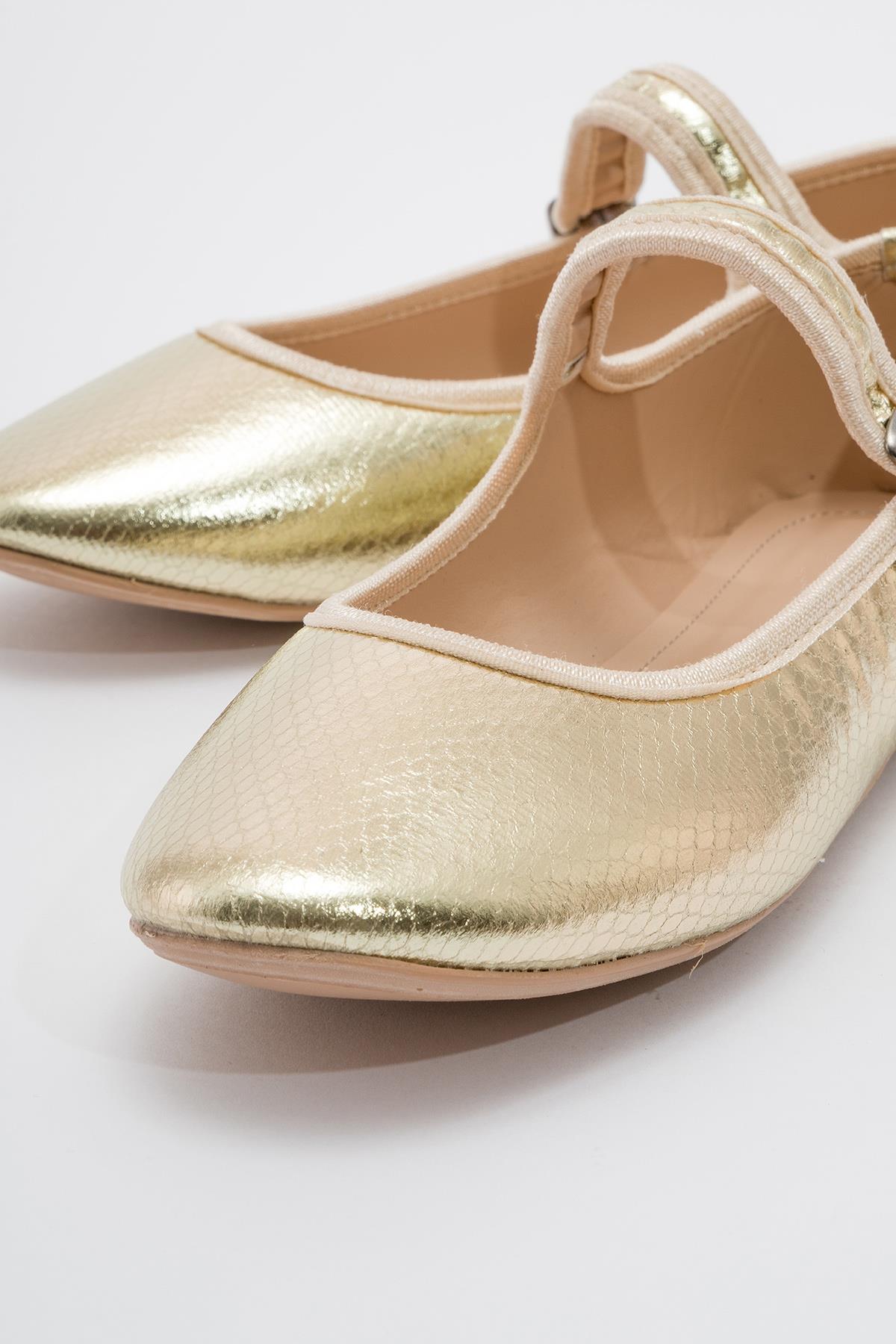 Kadın Tek Tokalı Babet ALTIN YILAN - Görsel 4