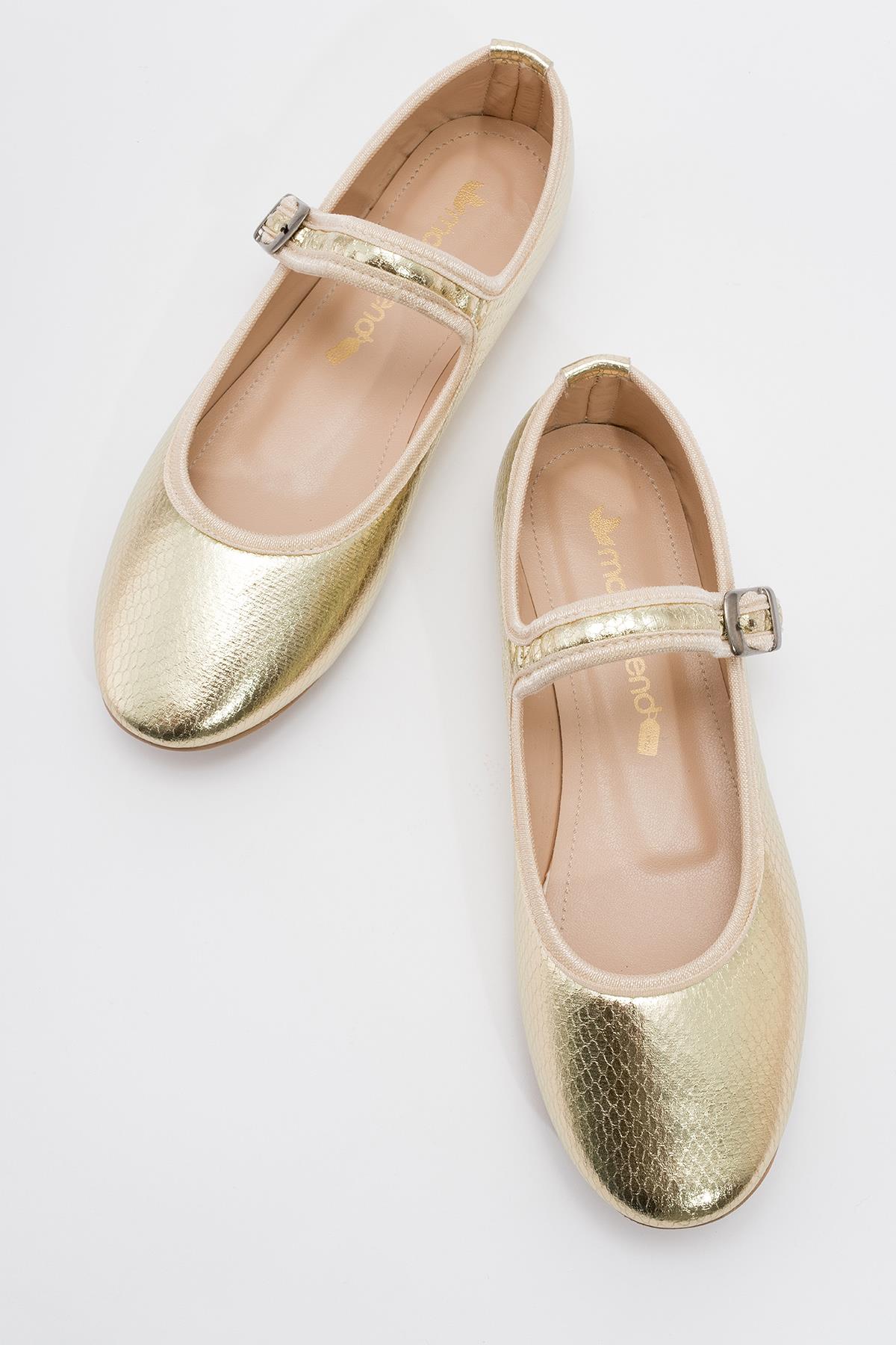 Kadın Tek Tokalı Babet ALTIN YILAN - Görsel 6