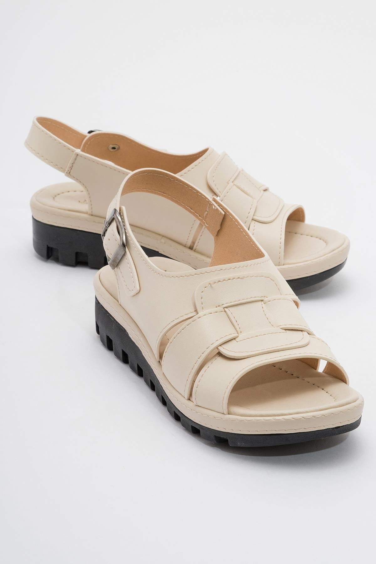 Kadın Dolgulu Sandalet BEJ CİLT - Görsel 3